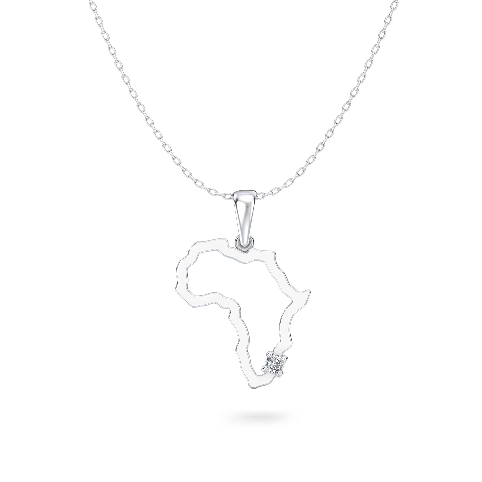 Shimansky 0.3ct My Africa Small Diamond Pendant 14K White Gold Front View