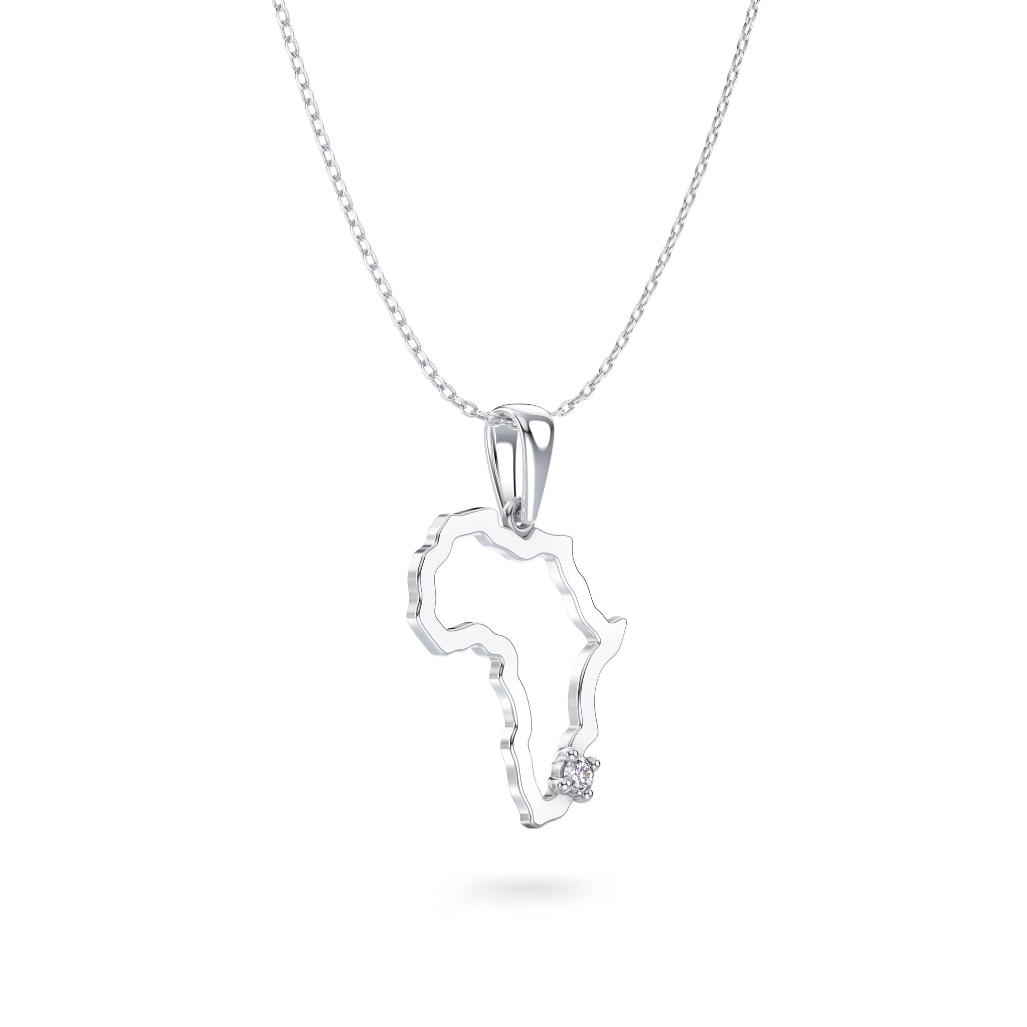 Shimansky 0.3ct My Africa Small Diamond Pendant 14K White Gold 3D View