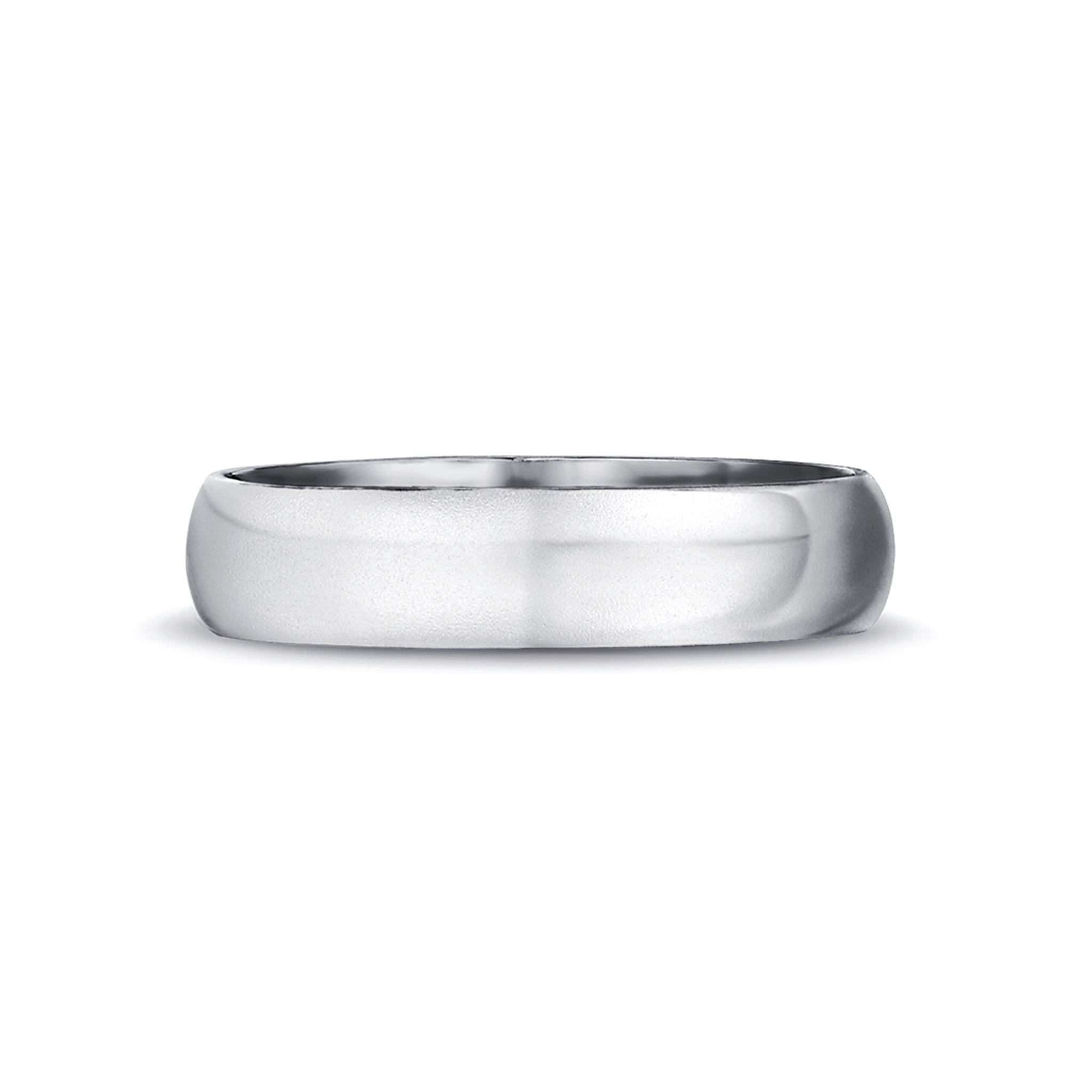 Shimansky - Max-line Half-Round Wedding Band in Brushed Palladium