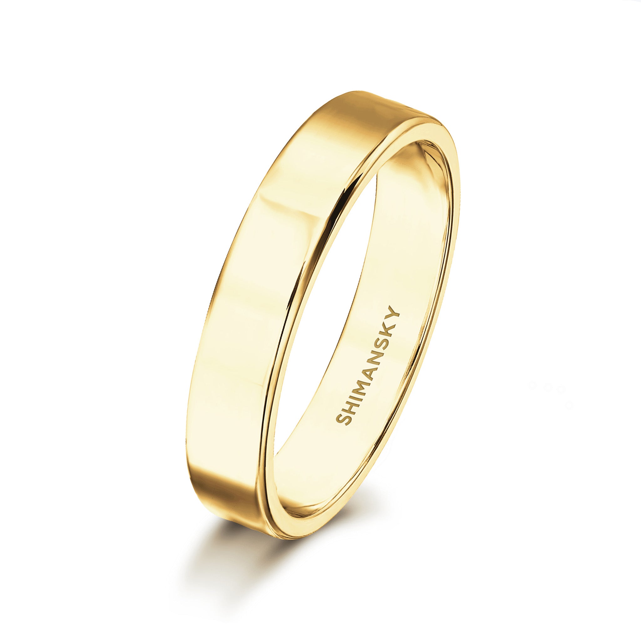 Shimansky - Max-line Flat Wedding Band in 18K Yellow Gold