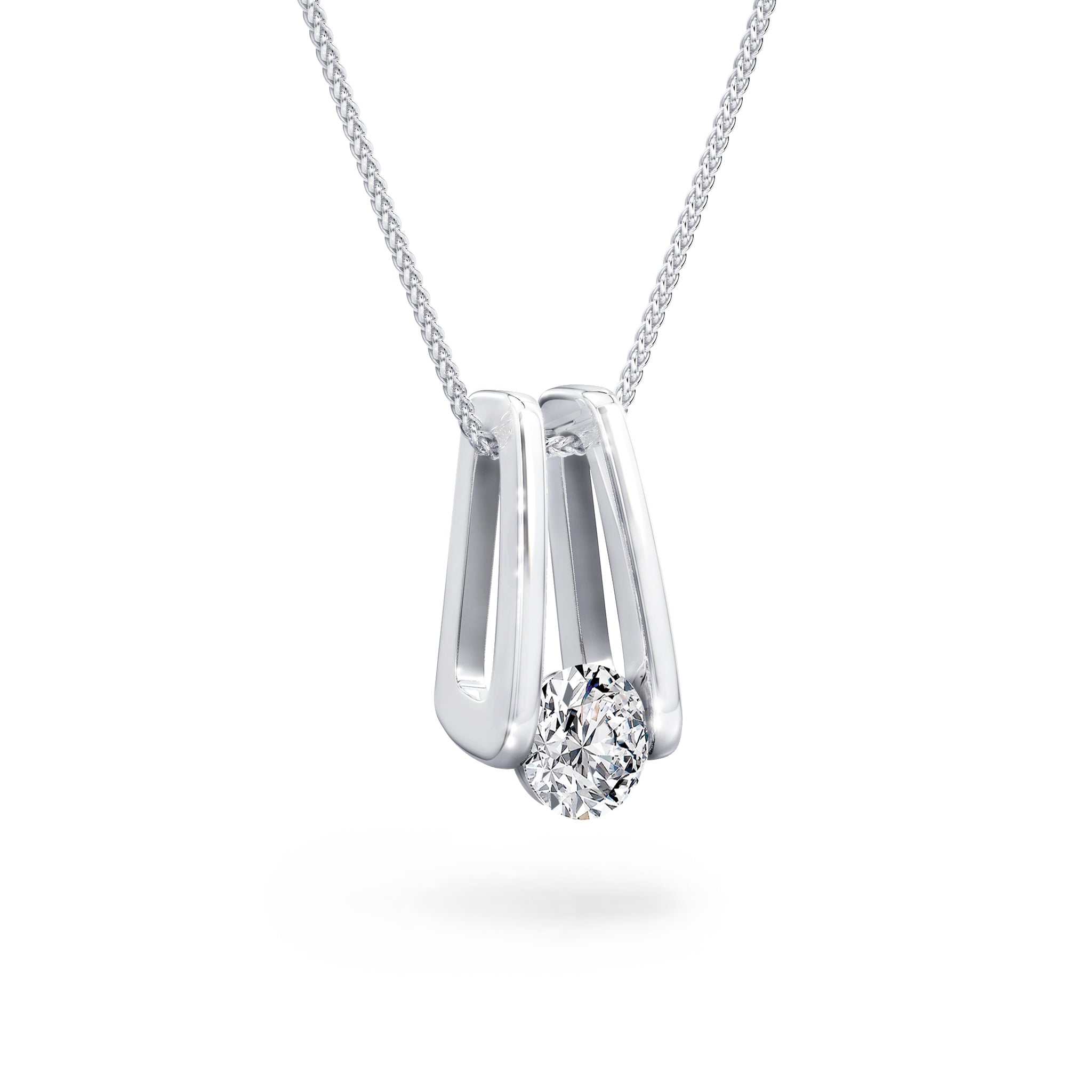 Millennium 0.30 Carat Diamond Pendant in 18K White Gold 3D View