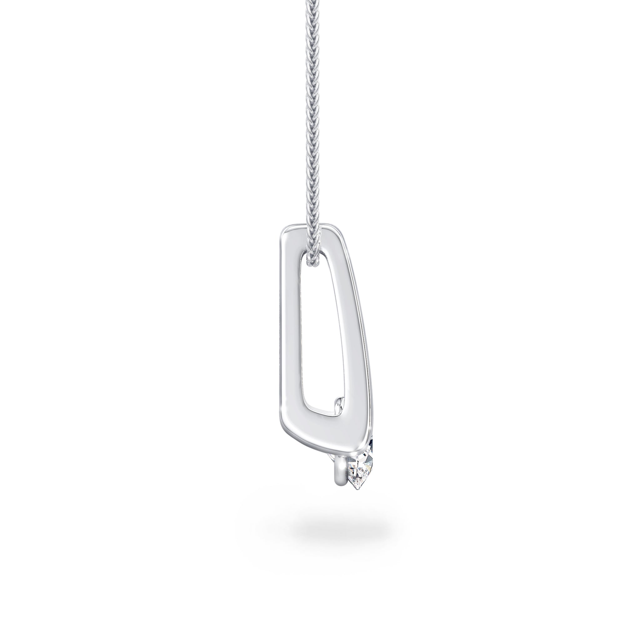 Millennium 0.30 Carat Diamond Pendant in 18K White Gold Side View