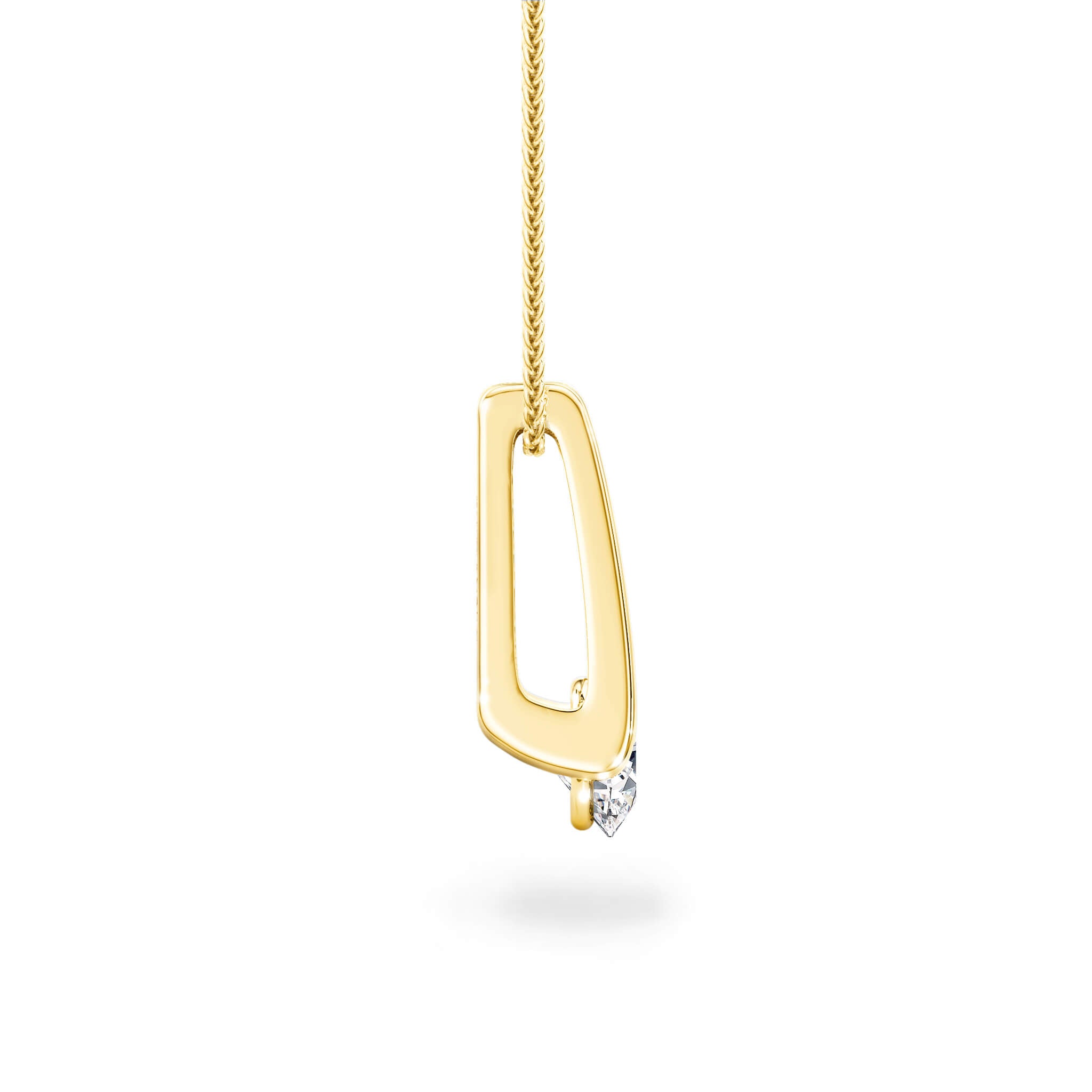 Millennium Classic Diamond Pendant 0.50 Carat in 18K Yellow Gold Side View