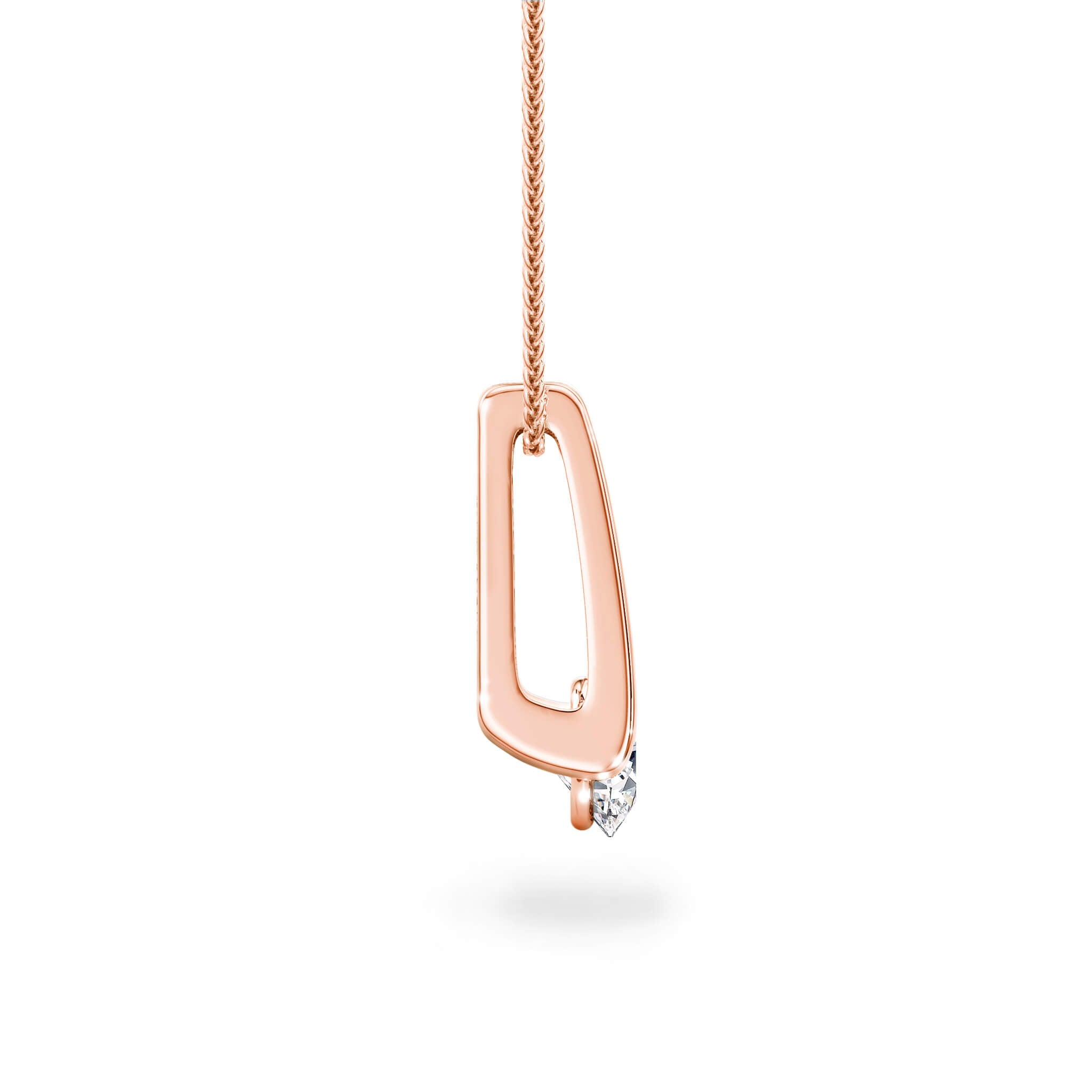 Millennium Classic Diamond Pendant 0.70Carat in 18K Rose Gold Side View