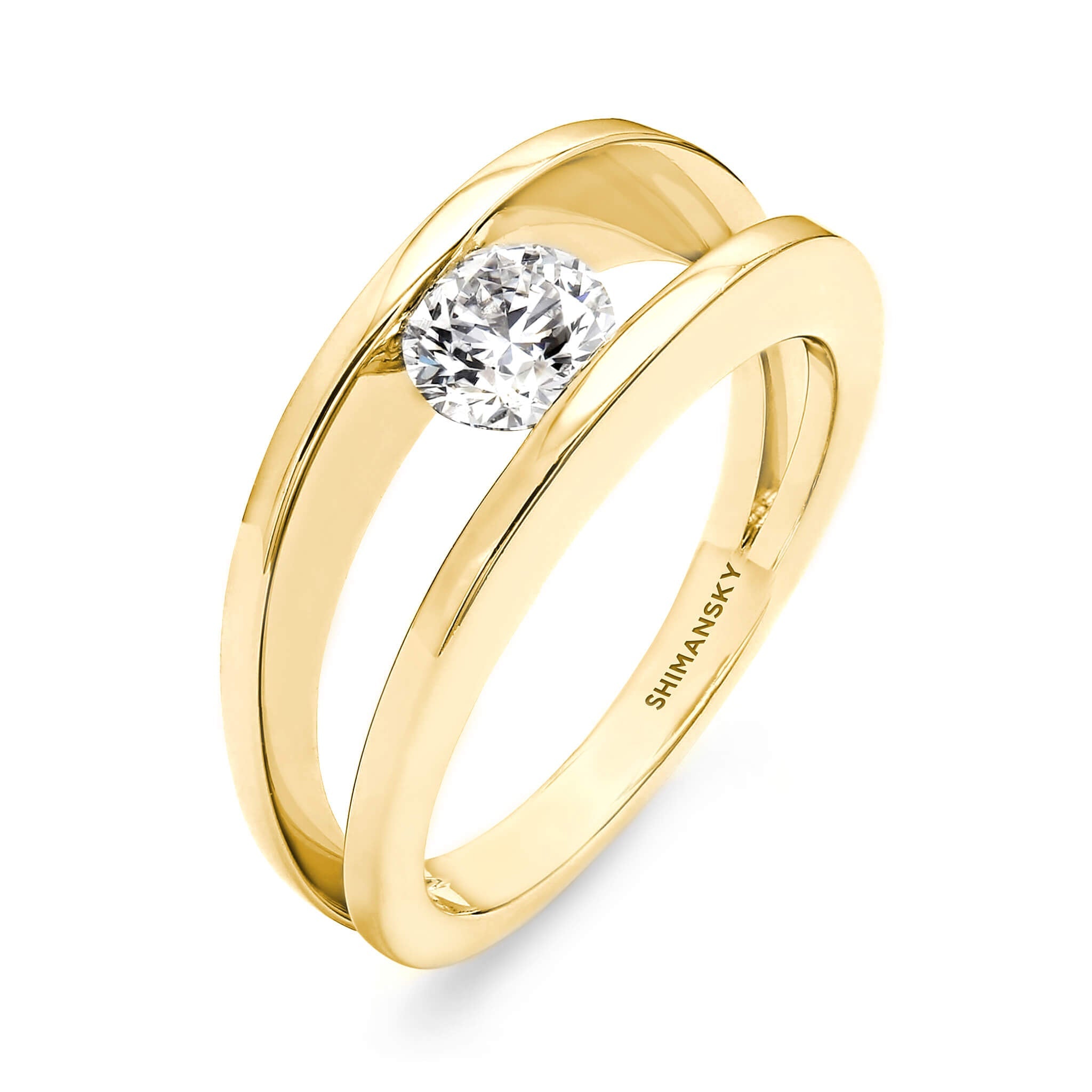 Millennium Classic Diamond Ring 0.50ct 18K Yellow Gold 3D View