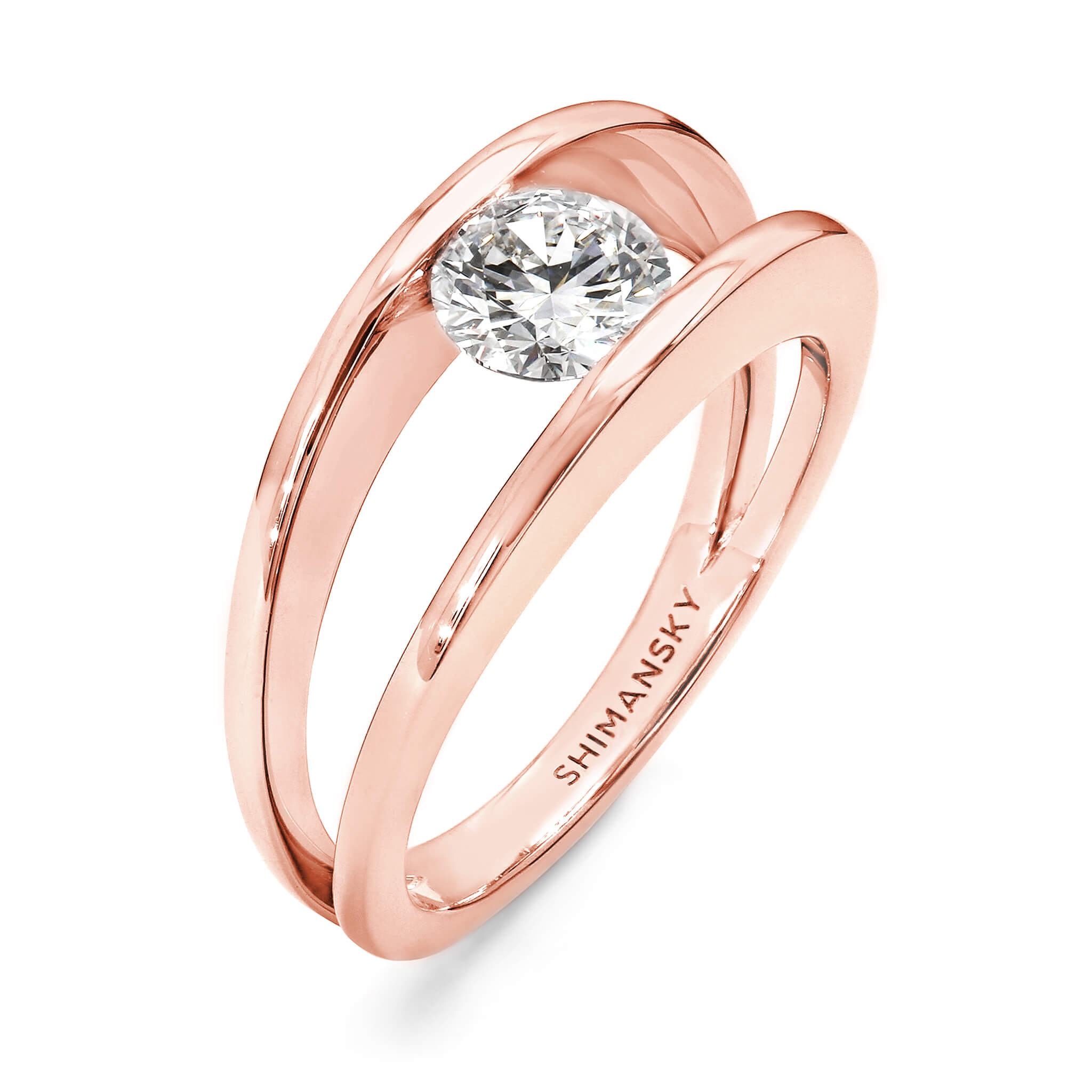 Millennium Classic Diamond Ring 0.70ct in 18K Rose Gold 3D View