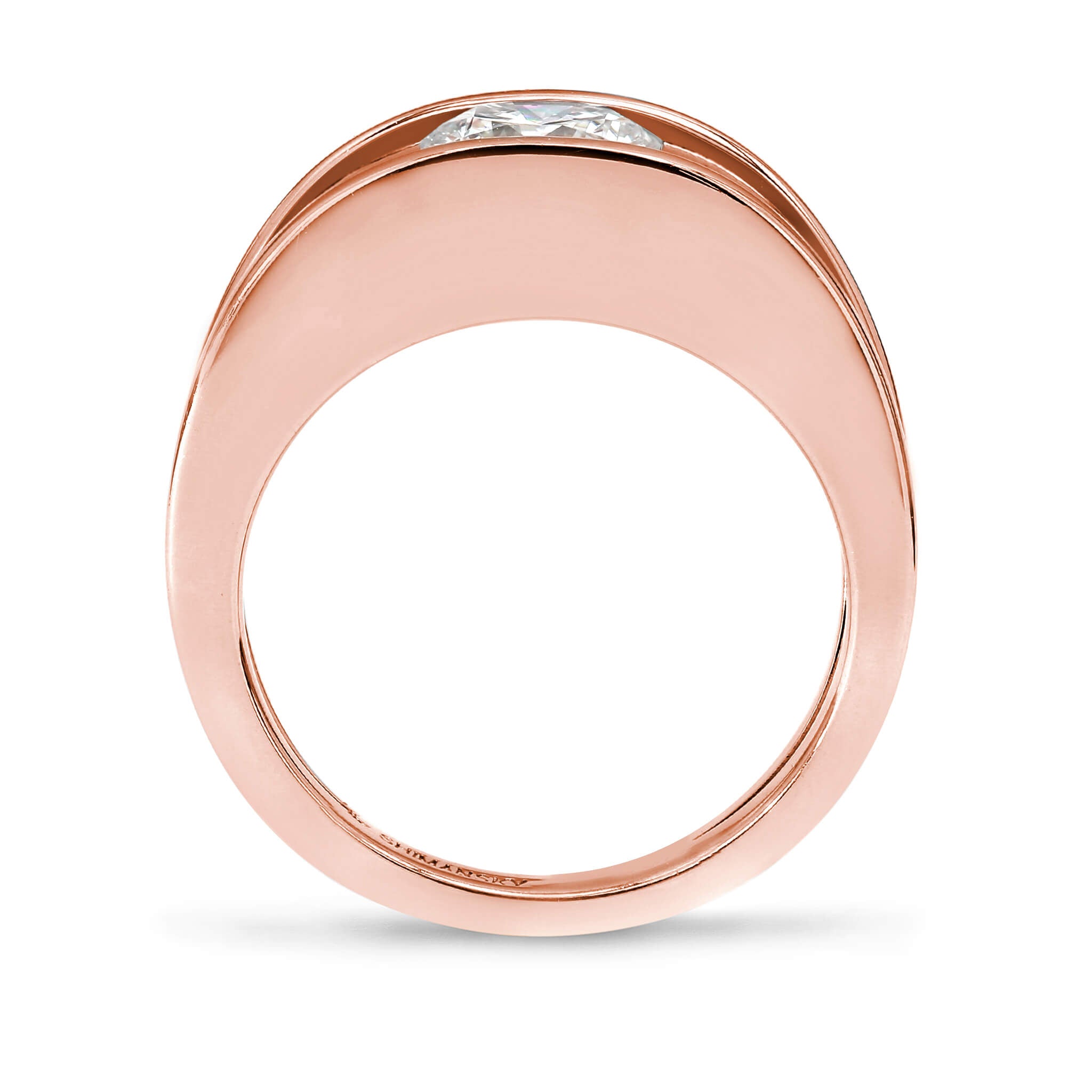 Millennium Classic Diamond Ring 1.00 Carat in 18K Rose Gold Side View