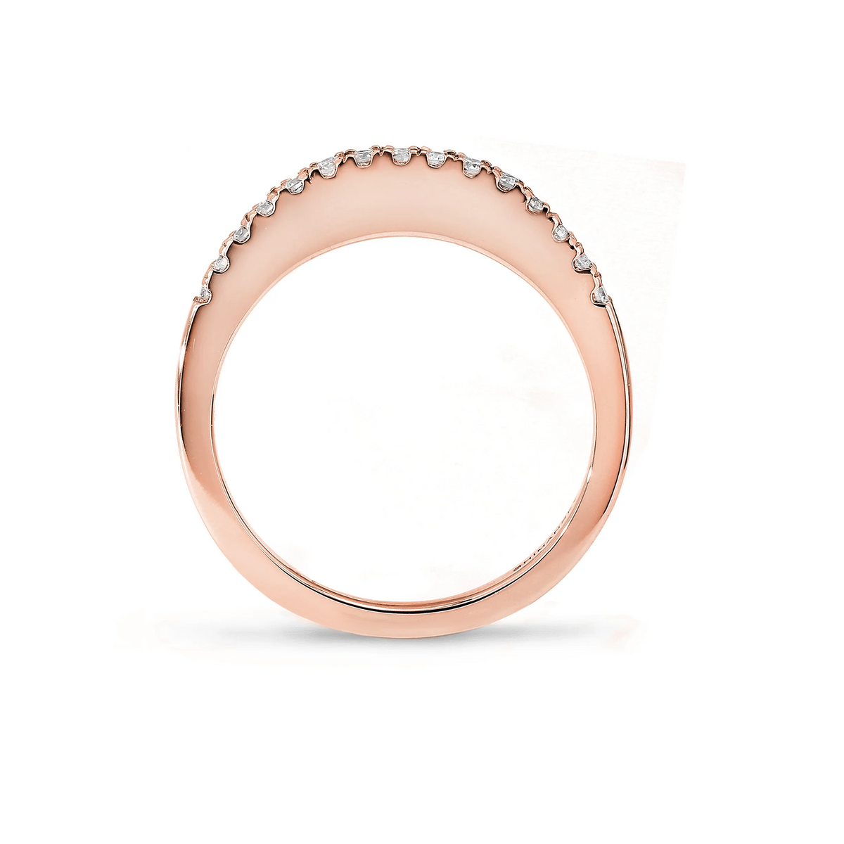 Shimansky 0.1 TCW Millennium Microset Wedding Band in 18K Rose Gold Side View #Metal_Rose Gold