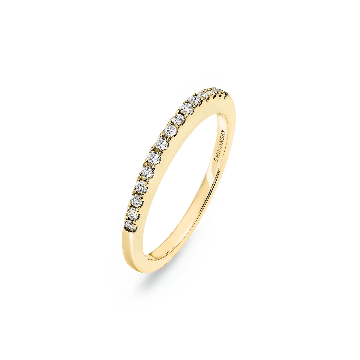 Shimansky 0.1 TCW Millennium Microset Wedding Band in 18K Yellow Gold 3D View #Metal_Yellow Gold #Card-First