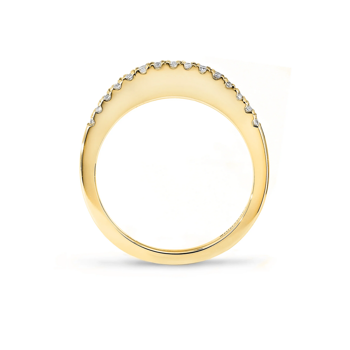 Shimansky 0.1 TCW Millennium Microset Wedding Band in 18K Yellow Gold Side View #Metal_Yellow Gold