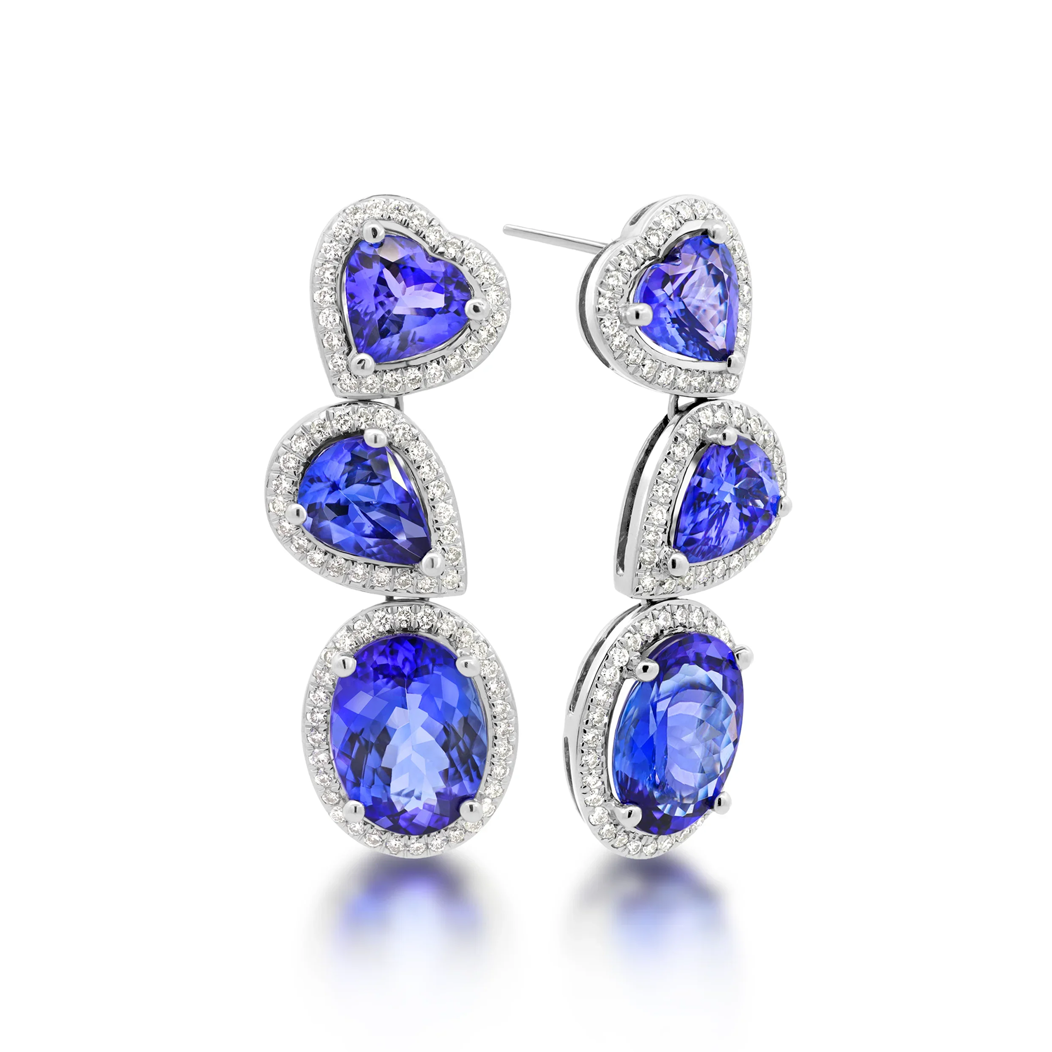 Shimansky 14.9 TCW Tanzanite Dress Earrings in 18K White Gold 3D View