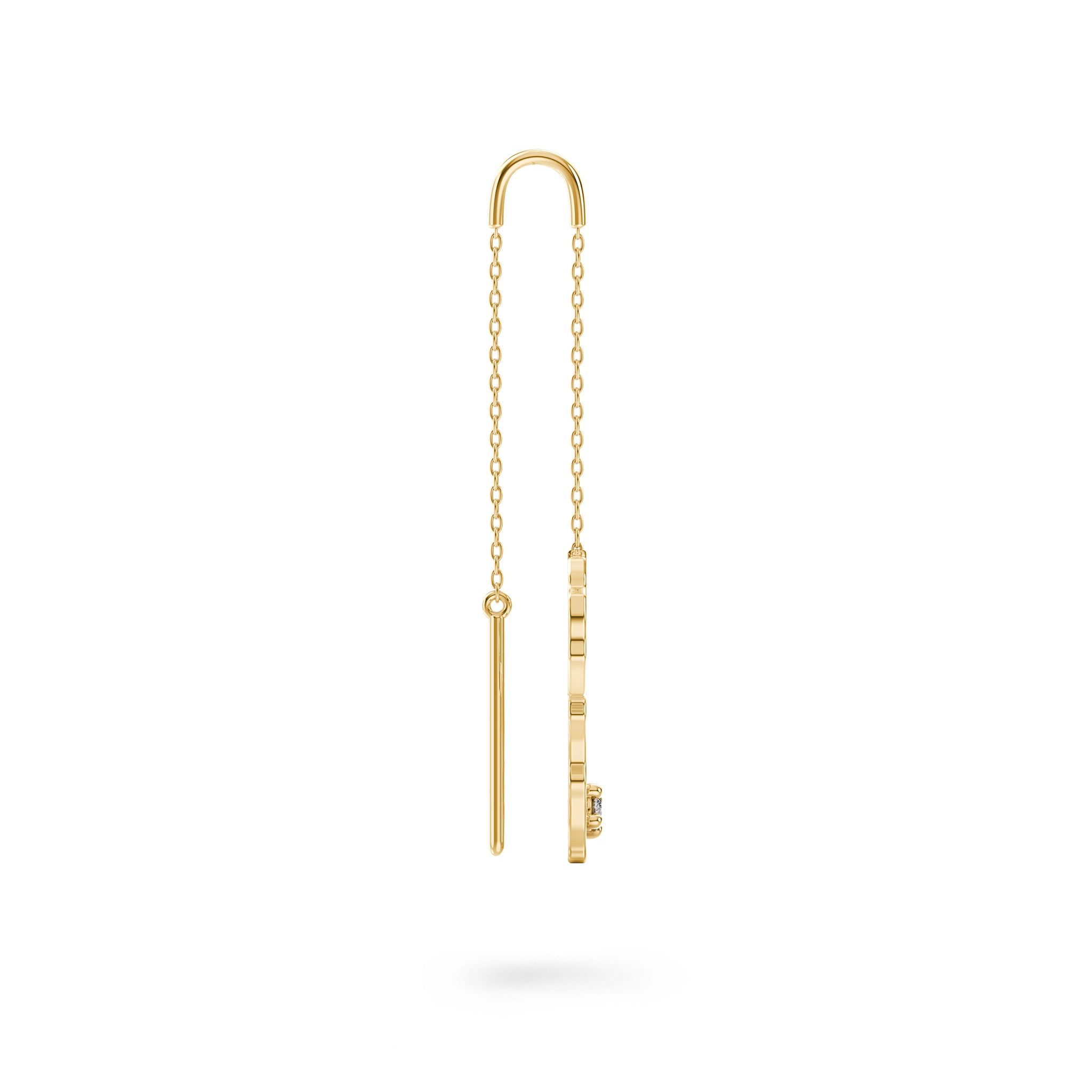 My Africa Dangling Diamond Drop Earrings in 14K Yellow Gold Side View