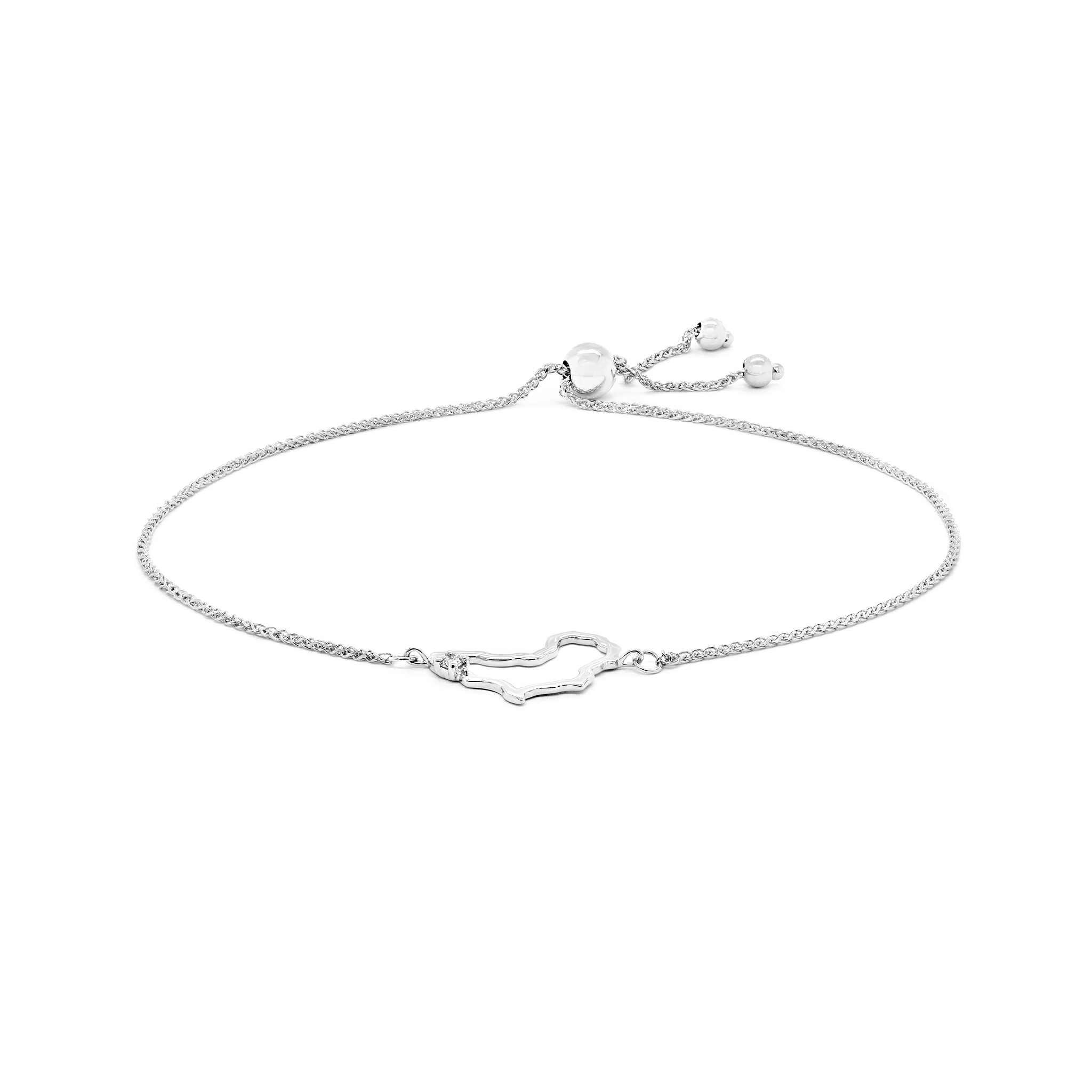 My Africa Diamond Bolero Bracelet In 14K wHITE Gold Front View