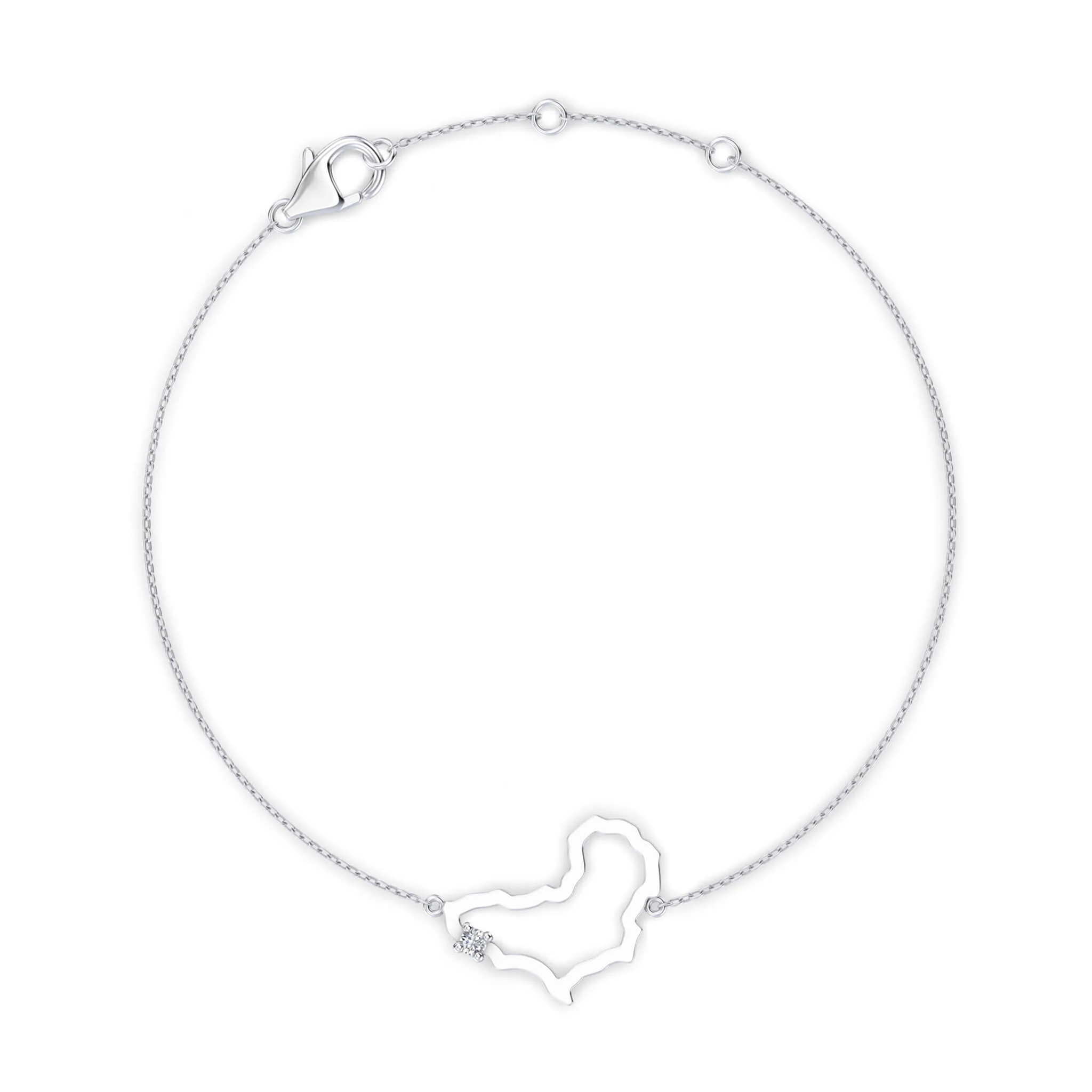 My Africa Diamond Bracelet in 14K White Gold 3D View