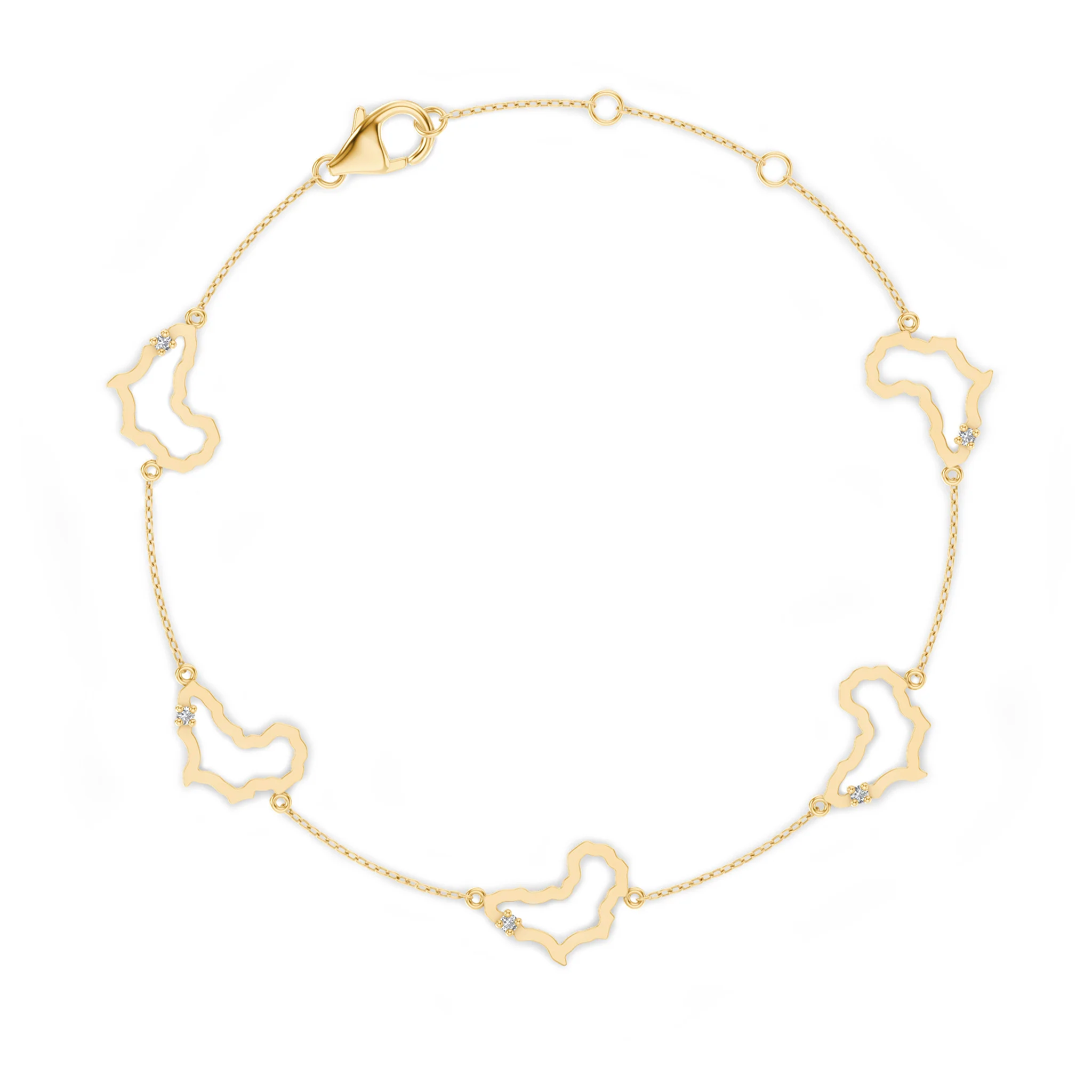 My Africa Diamond Station Bracelet in 14K Yellow Gold Top View