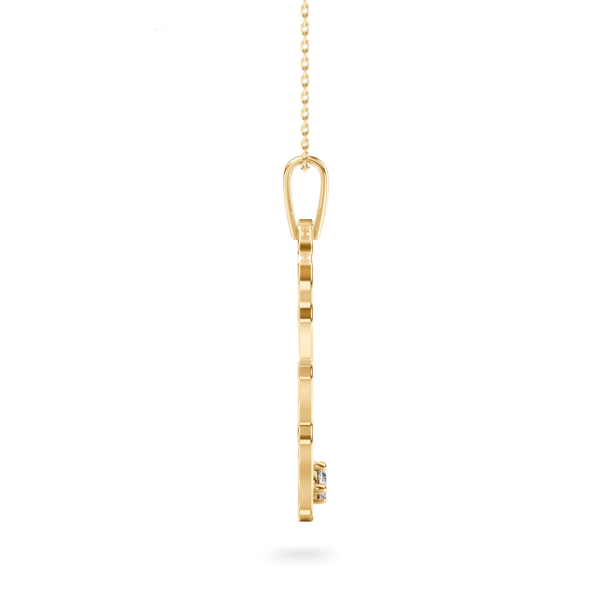 My Africa Large Diamond Pendant in 14K Yellow Gold Side View