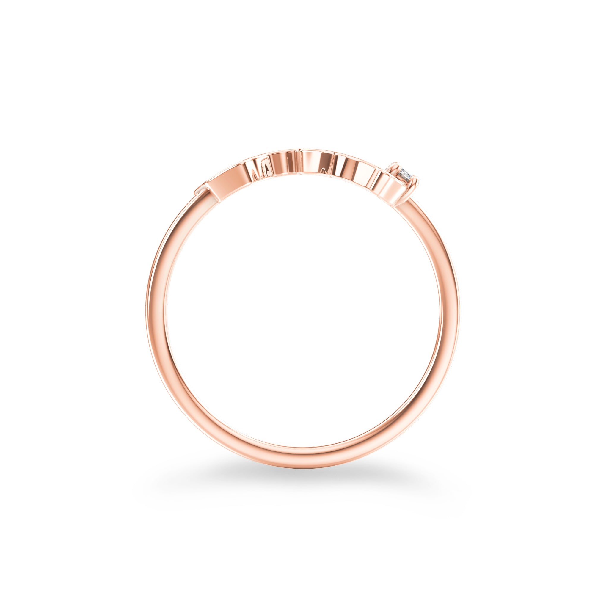 My Africa Medium Diamond Ring In 14K Rose Gold Profile View