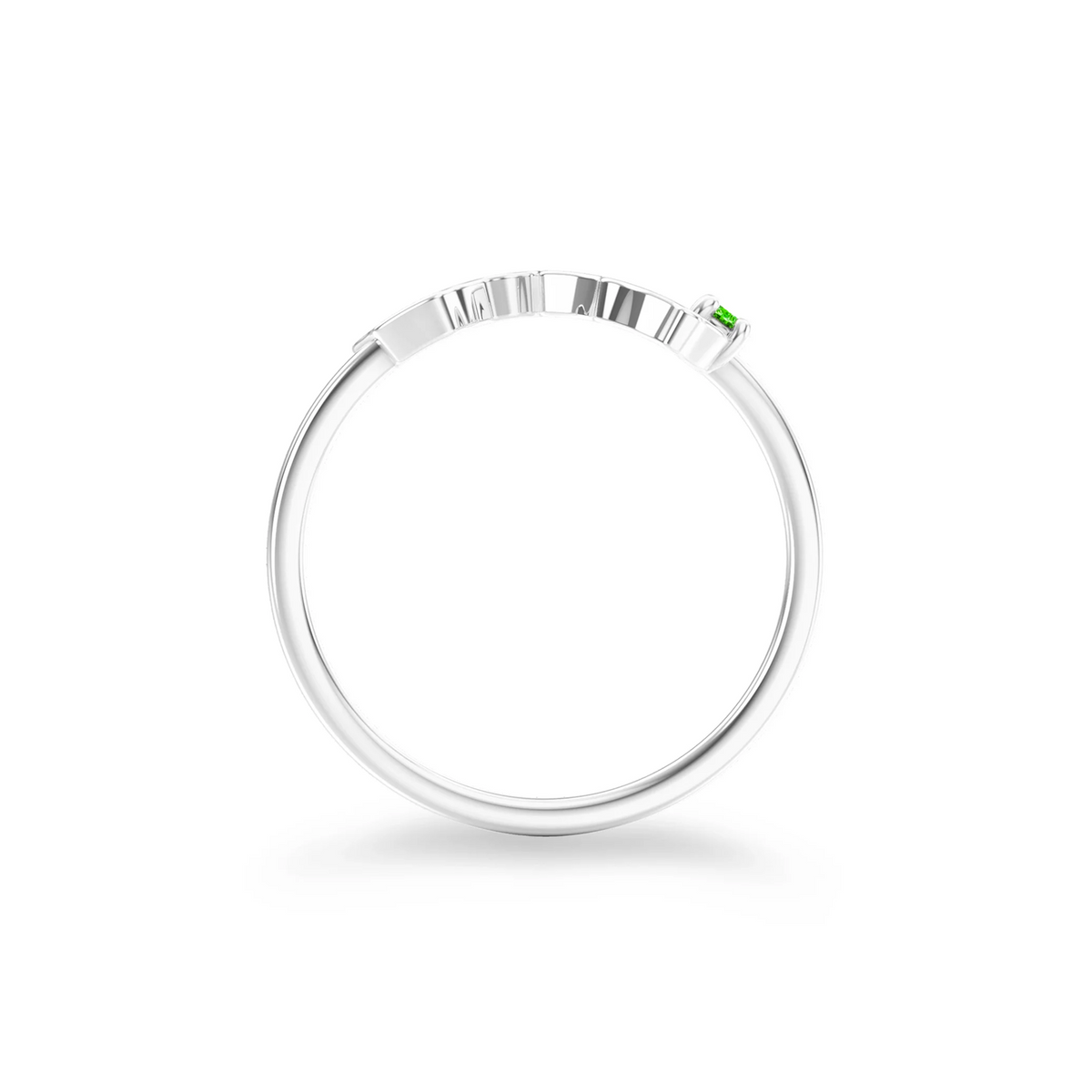 Shimansky 0.09ct My Africa Medium Tsavorite Ring in 14K White Gold Profile View