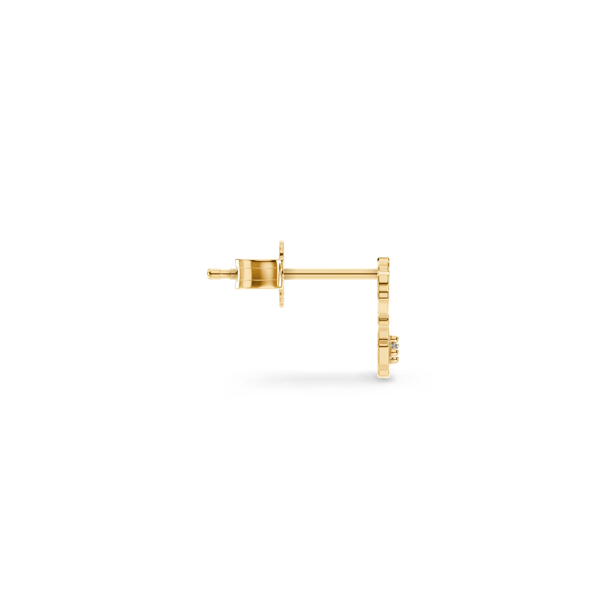 My Africa Petite Diamond Stud Earrings in 14K Yellow Gold Side View