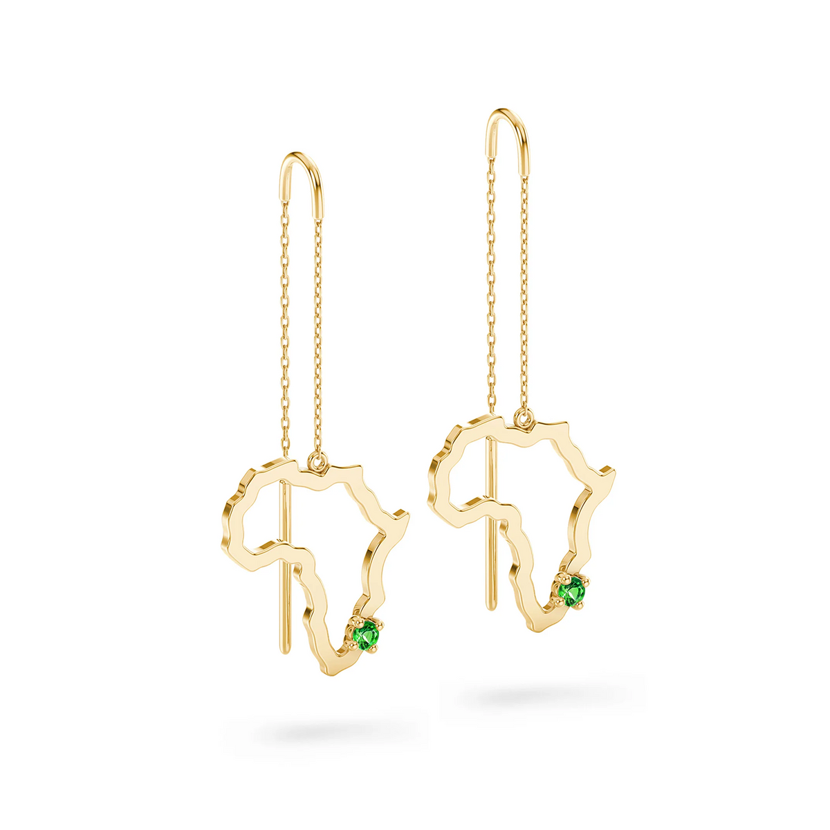 Shimansky 0.07 TCW My Africa Tsavorite Drop Earrings in 14K Yellow Gold 3D View