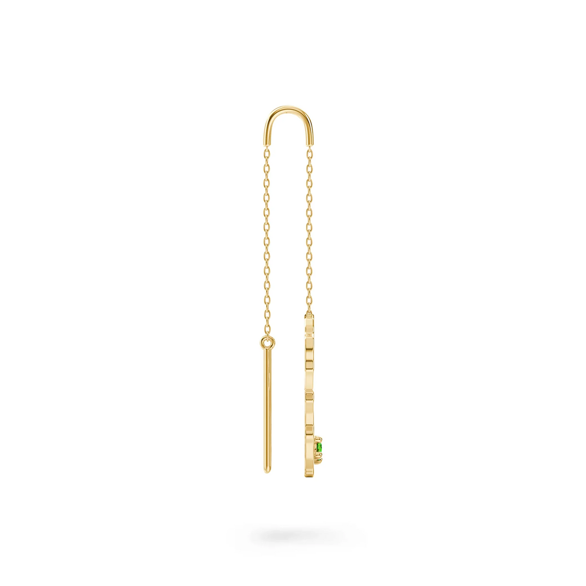 Shimansky 0.07 TCW My Africa Tsavorite Drop Earrings in 14K Yellow Gold Profile View