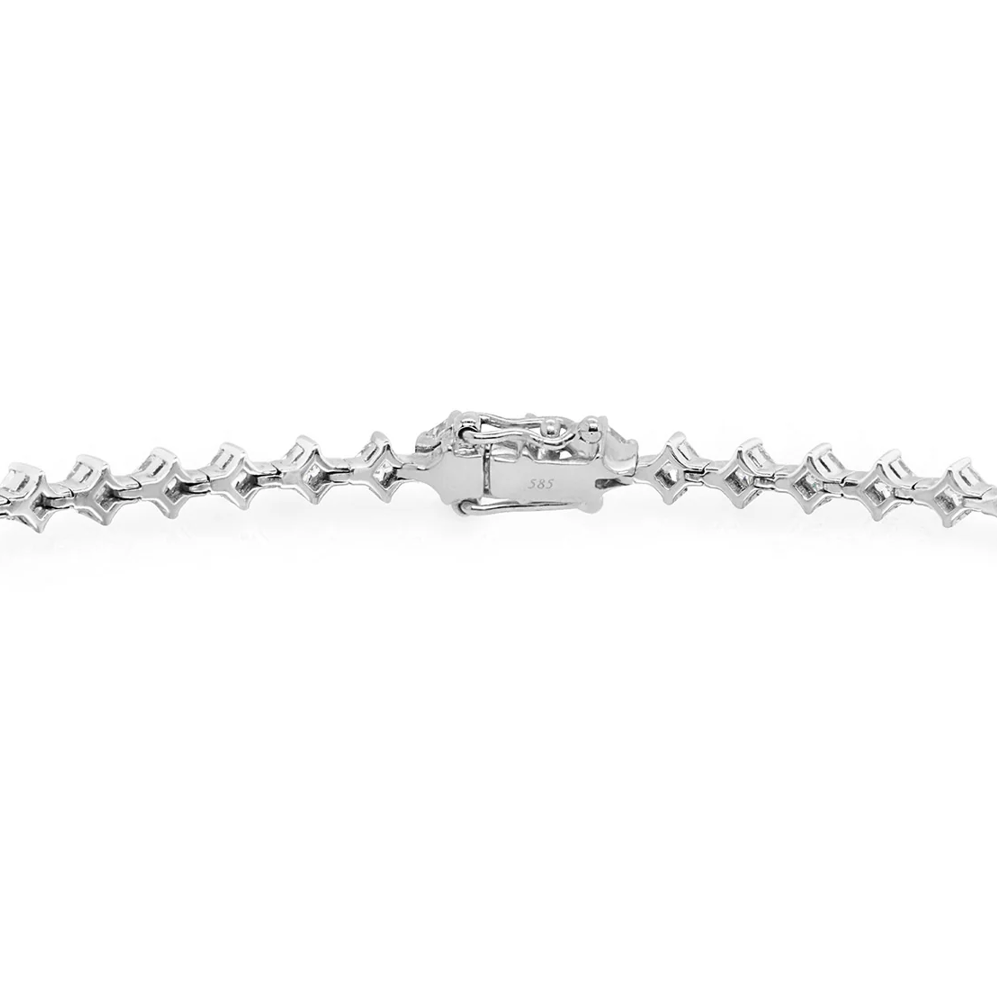 Shimansky 2.9ct My Girl Diamond Diagonal Bracelet in 14K White Gold - Clasp View