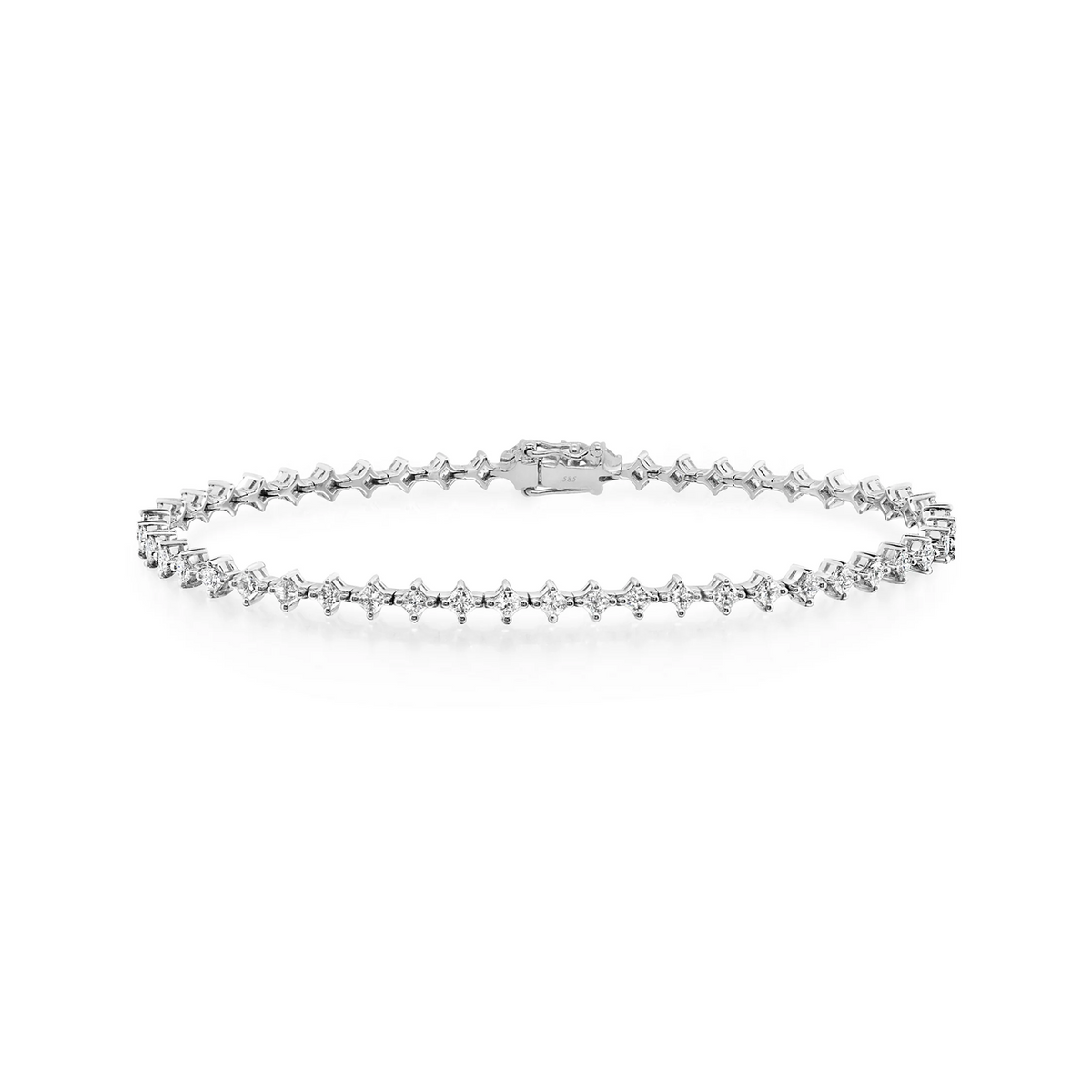 Shimansky 2.9ct My Girl Diamond Diagonal Bracelet in 14K White Gold - Front View