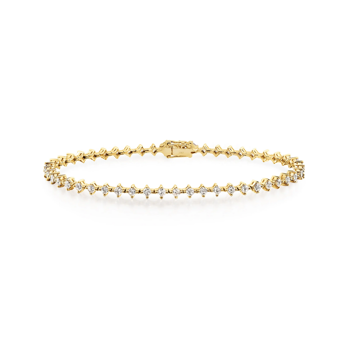 Shimansky 2.8ct My Girl Diamond Diagonal Bracelet in 14K Yellow Gold - Front View