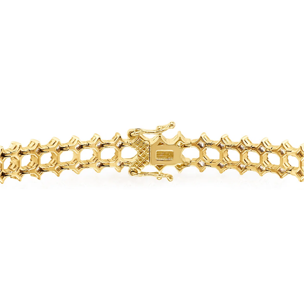 Shimansky 6.4ct My Girl Diamond Double Row Diagonal Bracelet in 14K Yellow Gold - Clasp View