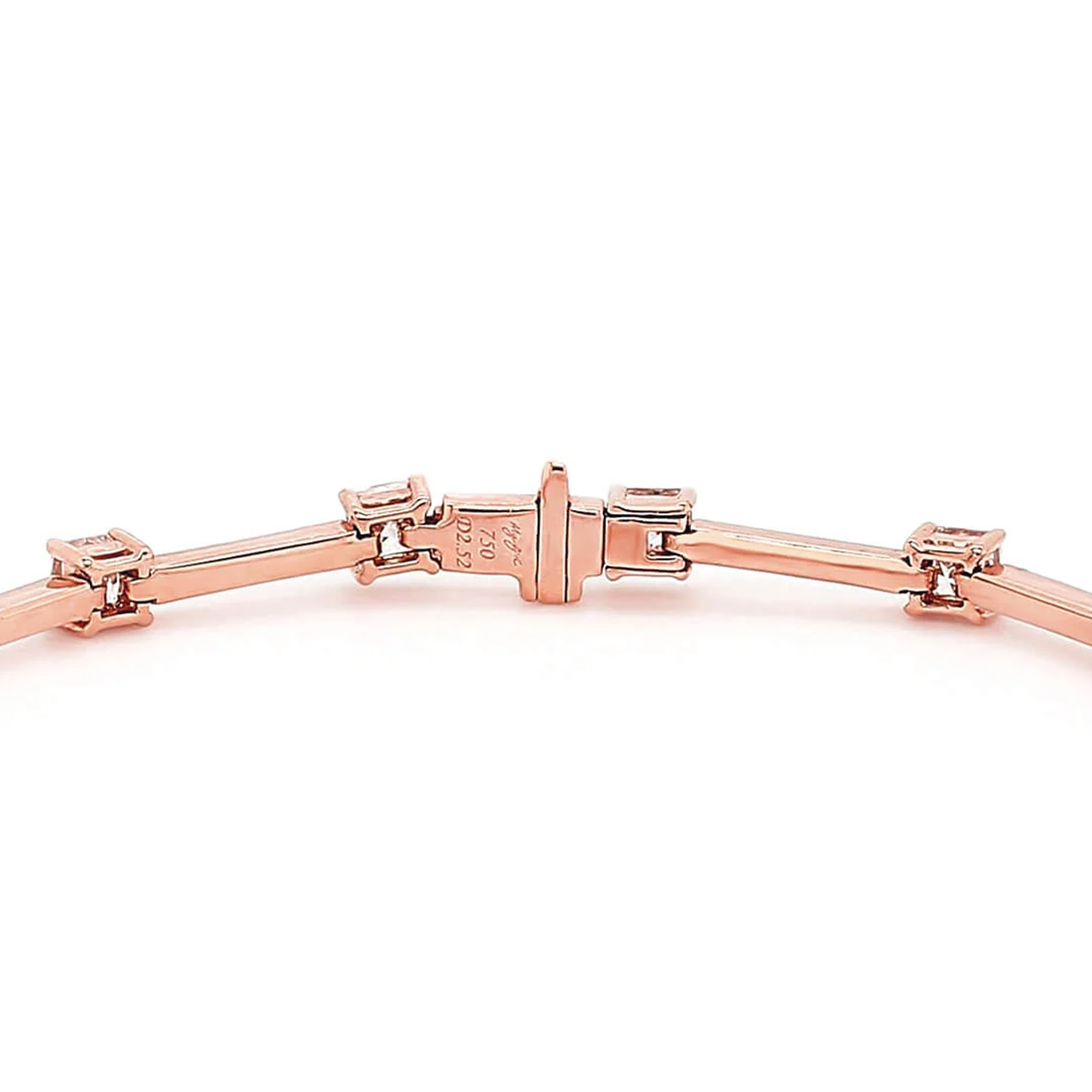 My Girl Station Bracelet 2.50 Carat | 18K Rose Gold Shimansky - Clasp View