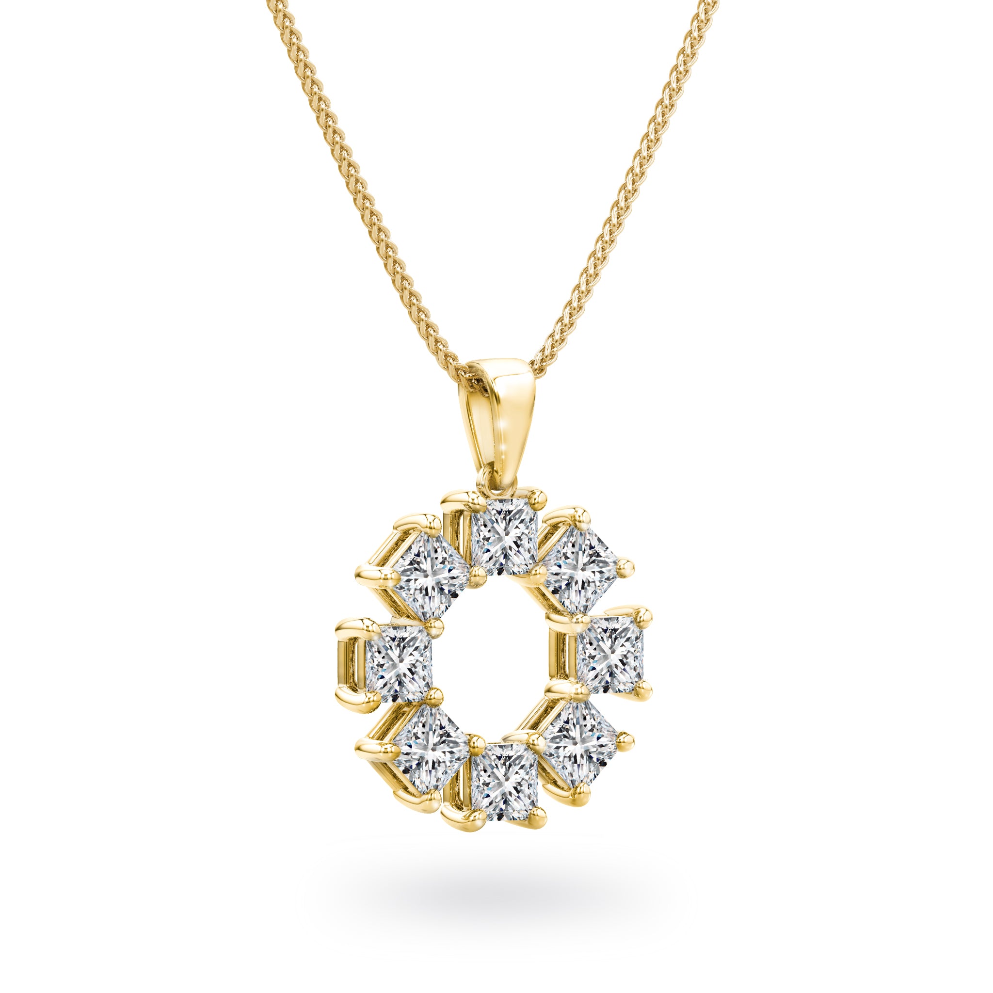 My Girl Lucky 8 Diamond Pendant 0.50 Carat | 18K Yellow Gold 3D View