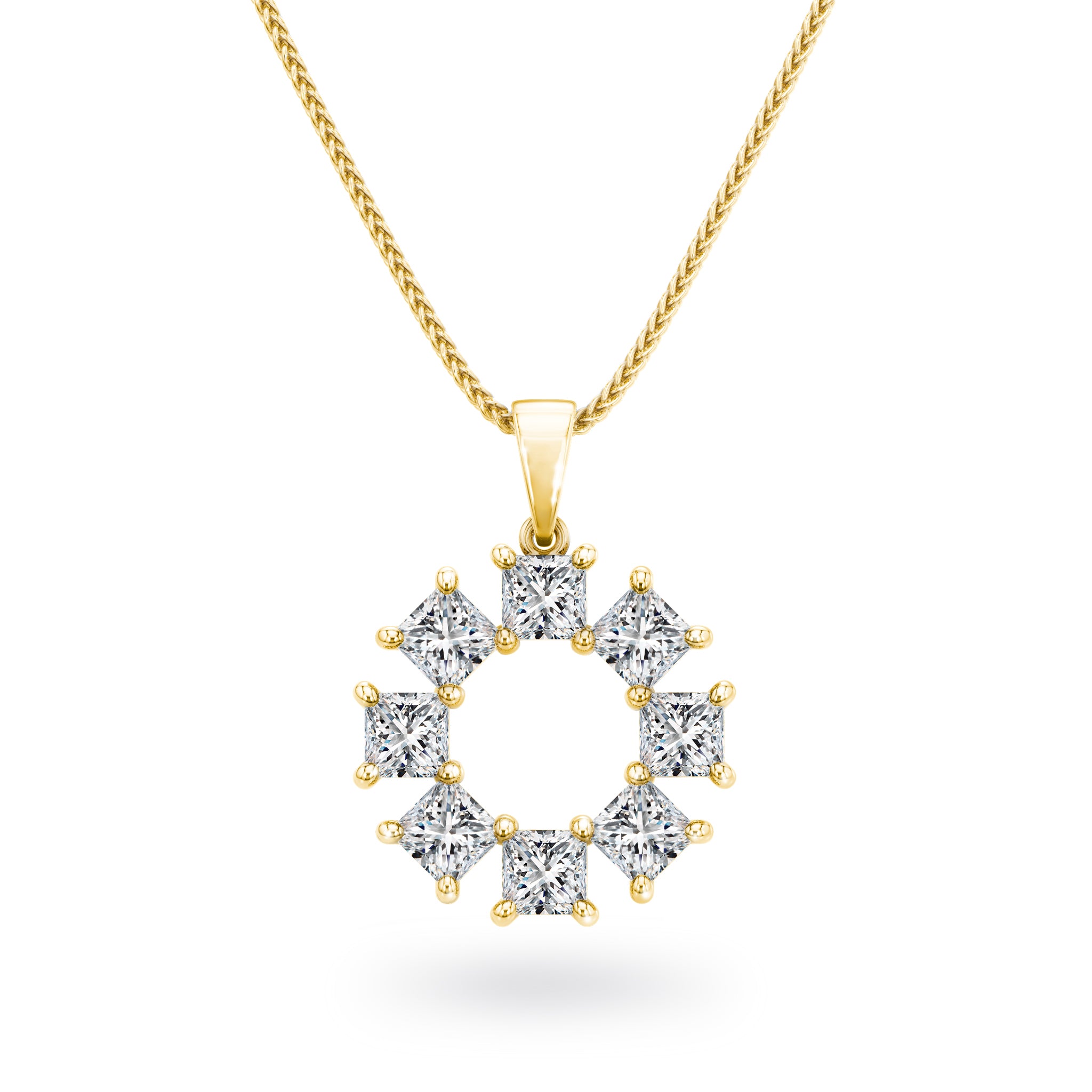 My Girl Lucky 8 Diamond Pendant 0.50 Carat | 18K Yellow Gold Front View