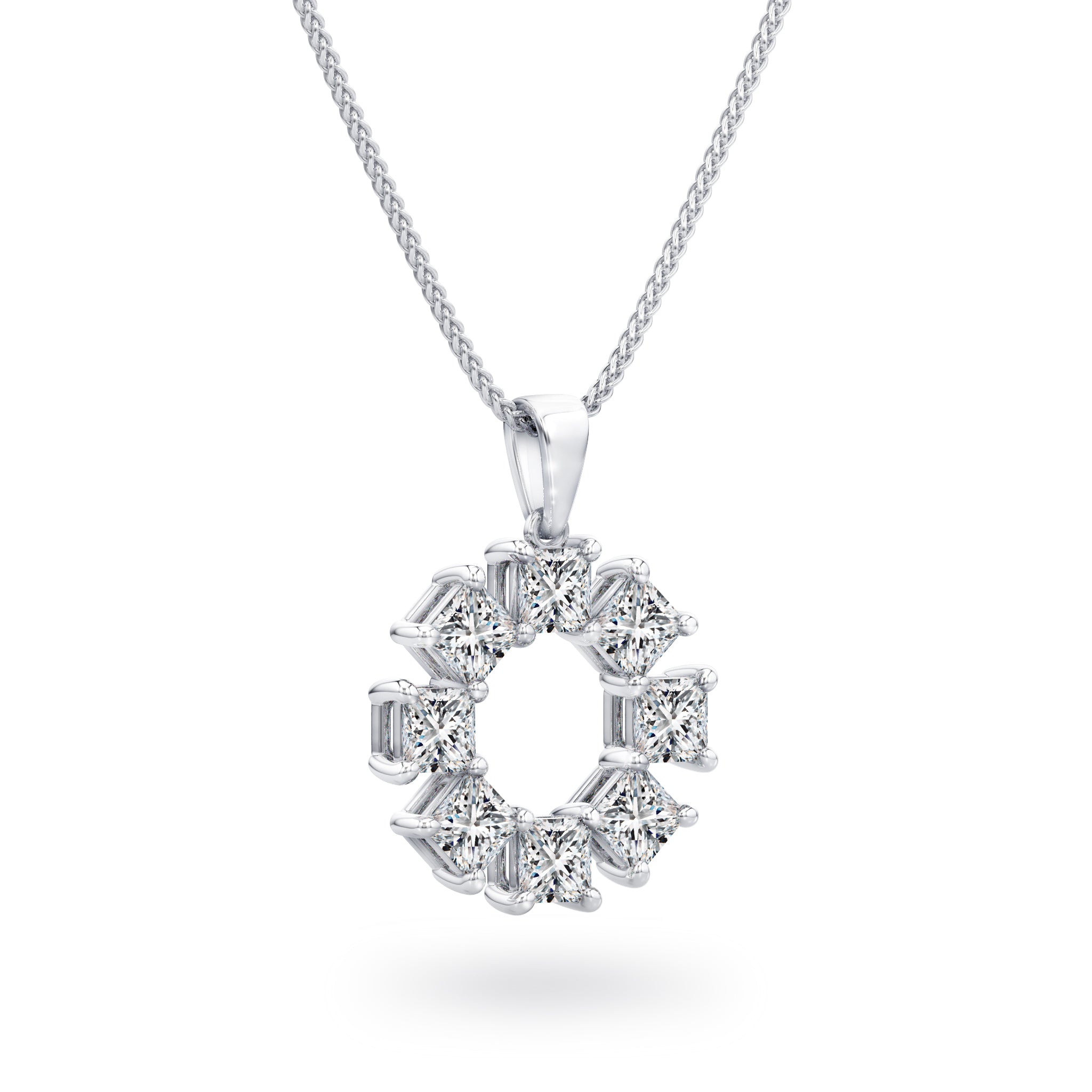 My Girl Lucky 8 Diamond Pendant 0.60 Carat | 18K White Gold 3D View