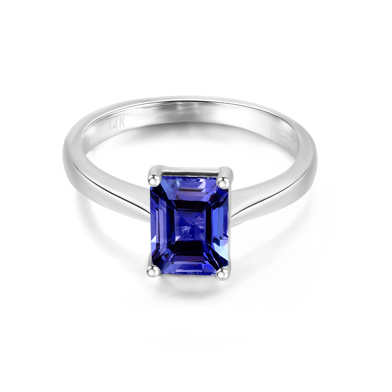 Tanzanite Emerald Shape Solitaire Ring - Shimansky Jewelry