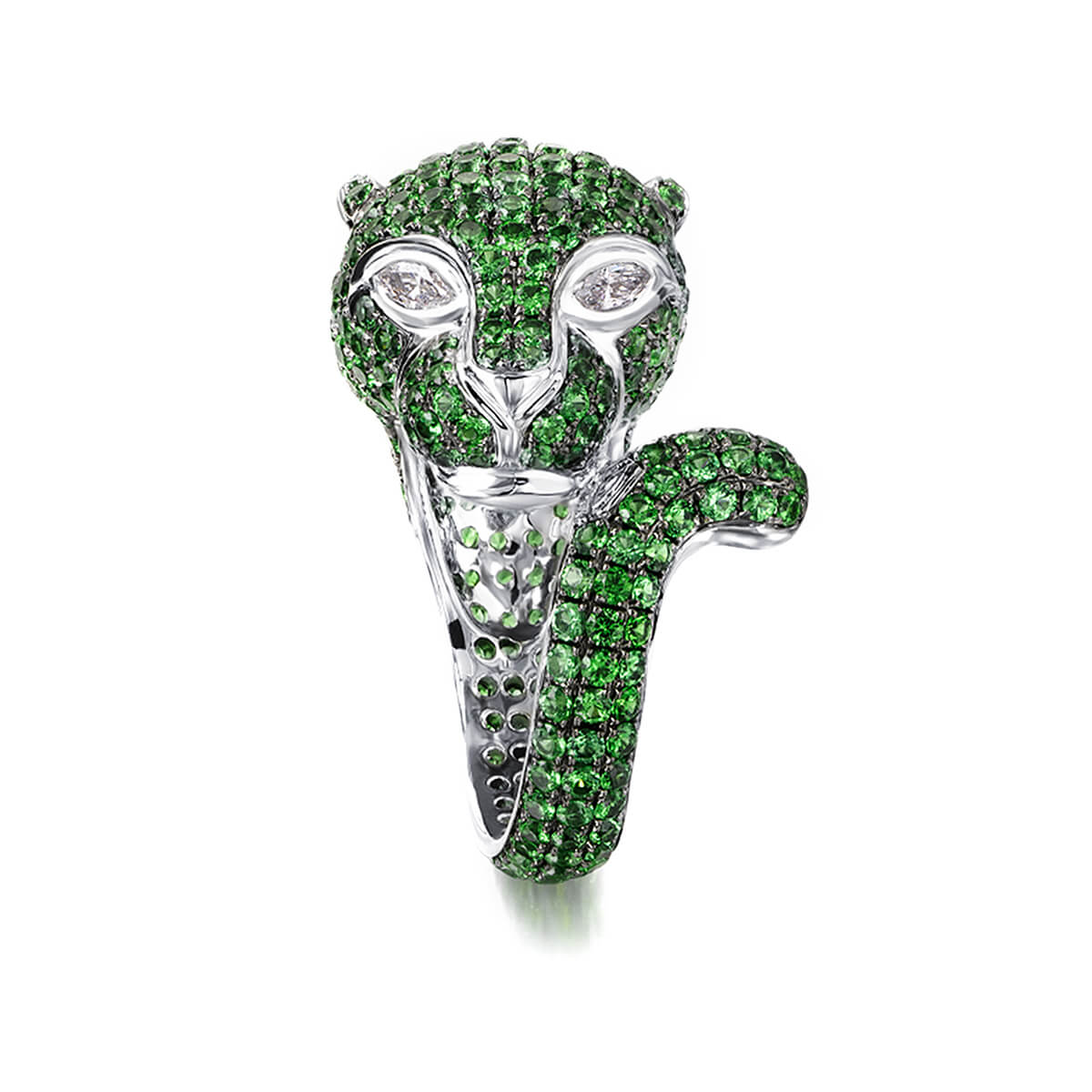 Tsavorite Panther Ring