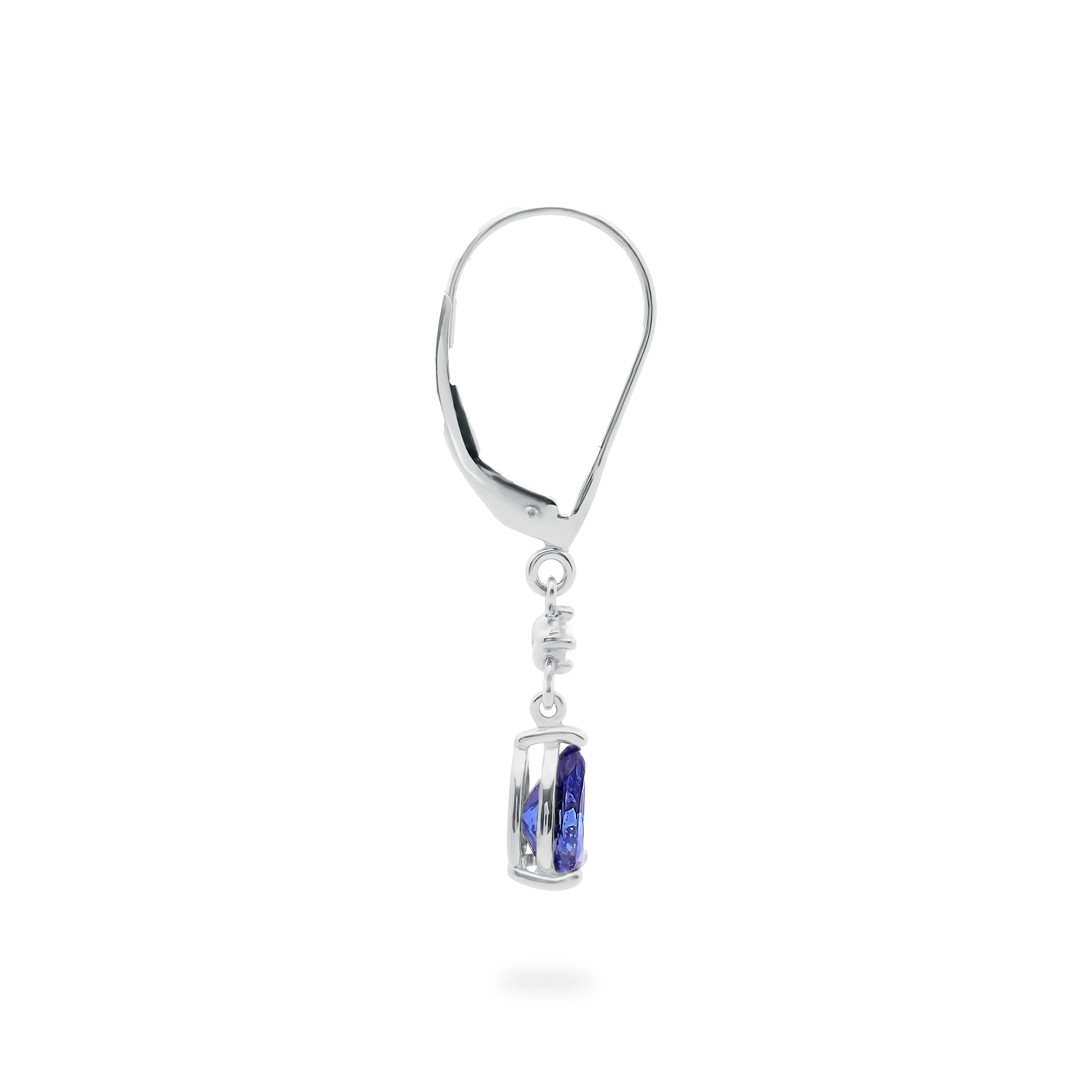 Shimansky 1.4 TCW Tanzanite & Diamond Pear Earrings 14K White Gold Side View #Metal_White Gold