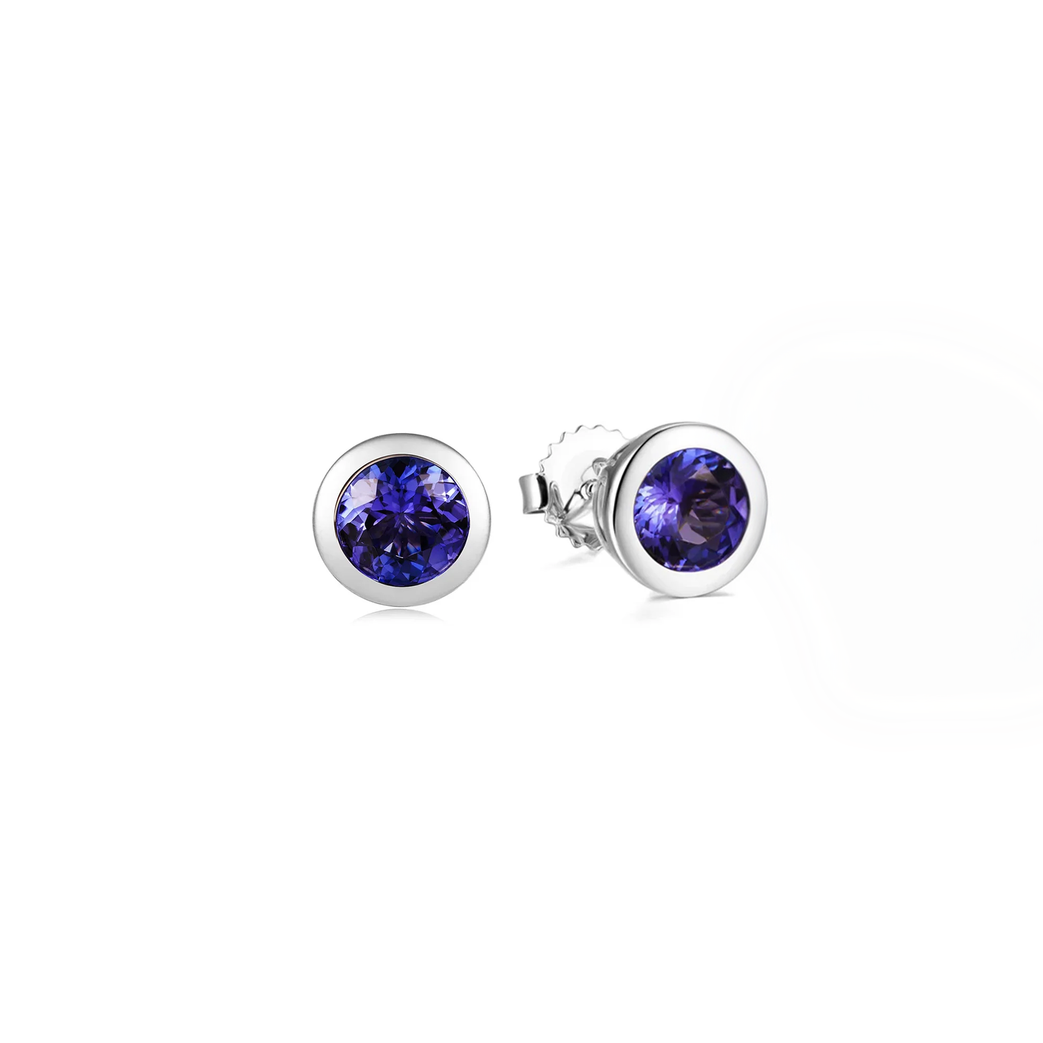 Shimansky Tanzanite 2.1 TCW Solitaire Earrings in 14K White Gold 3D View #Metal_White Gold