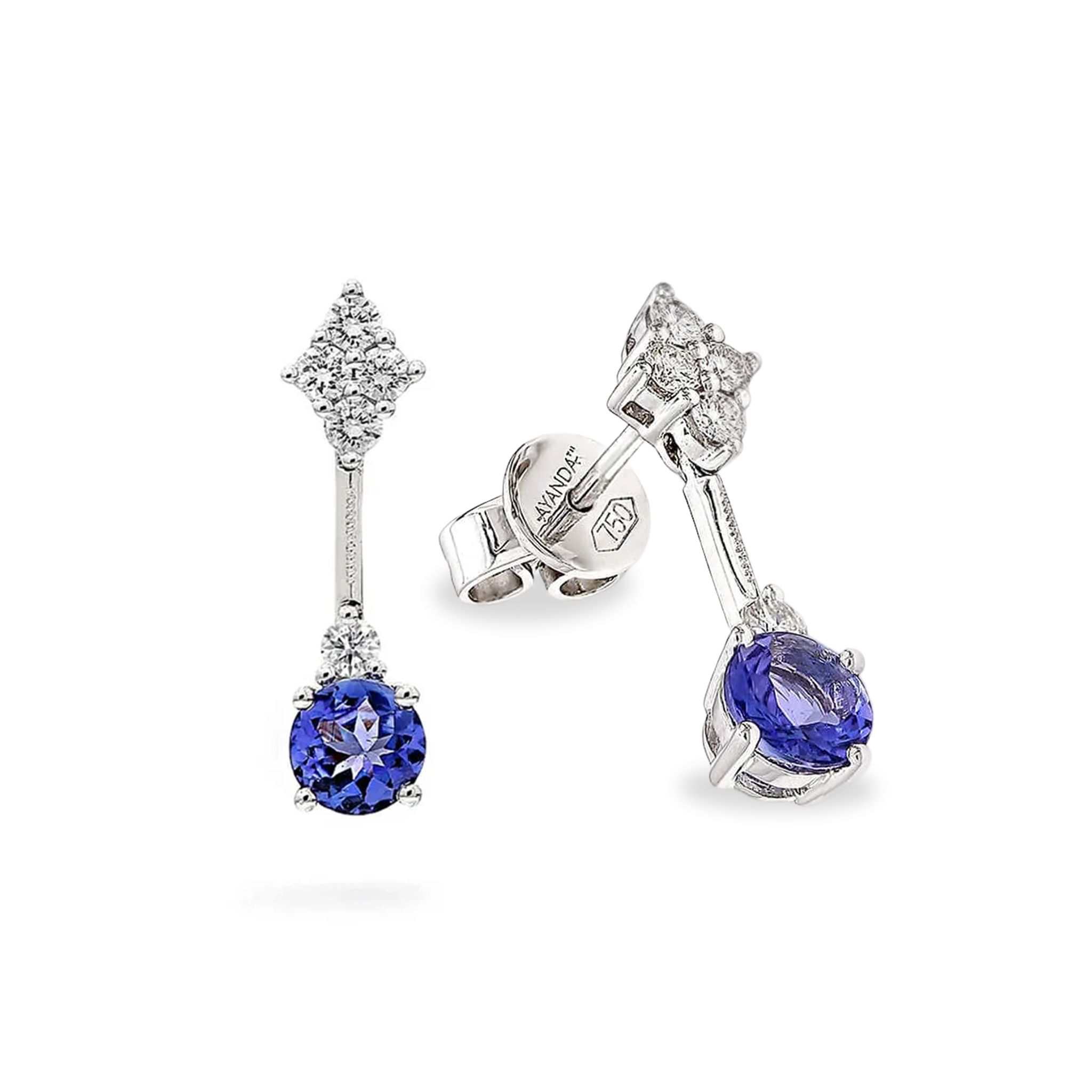 Shimansky 1 TCW Tanzanite and Diamond Earrings in 18K White Gold
3D View