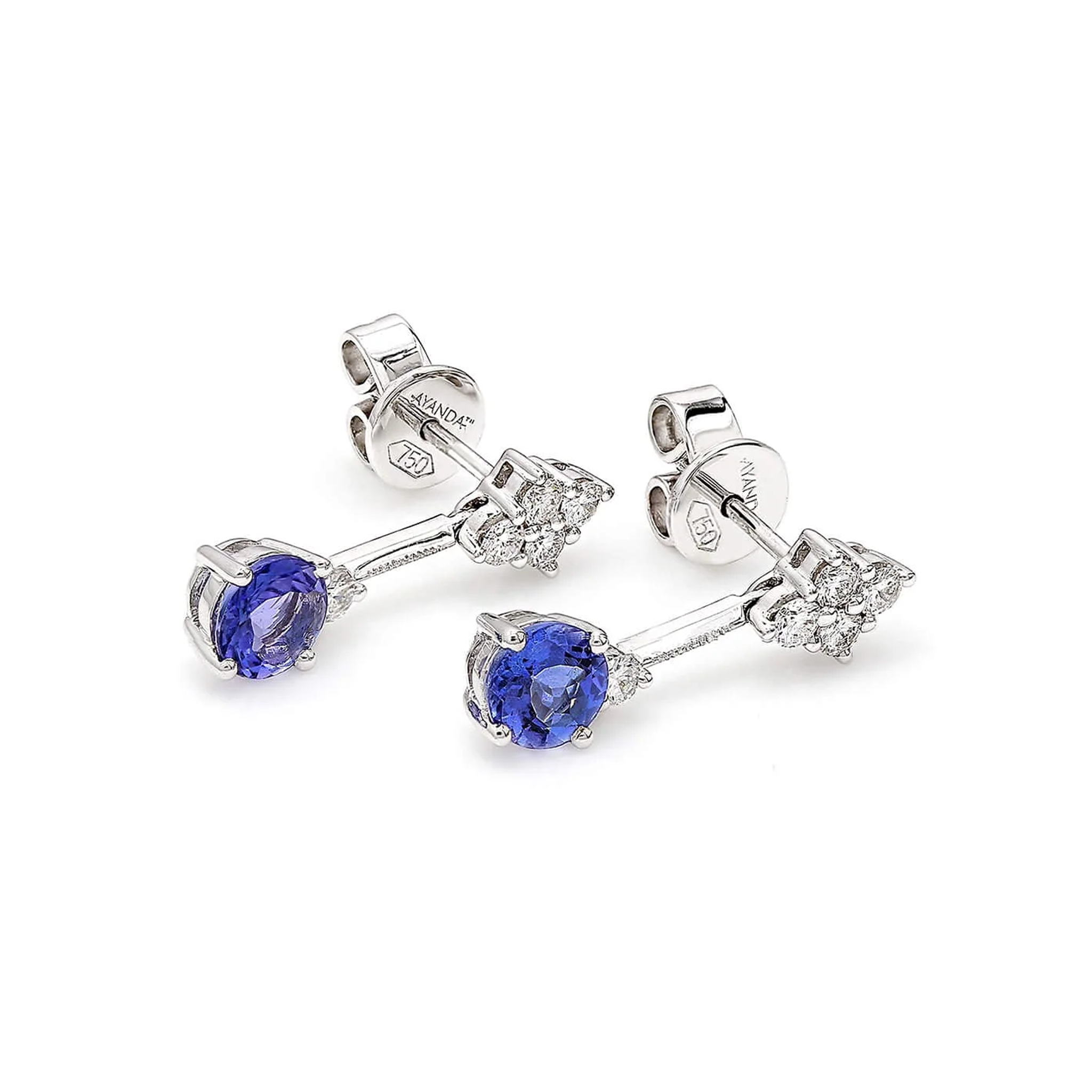 Shimansky 1 TCW Tanzanite and Diamond Earrings in 18K White Gold
3D View