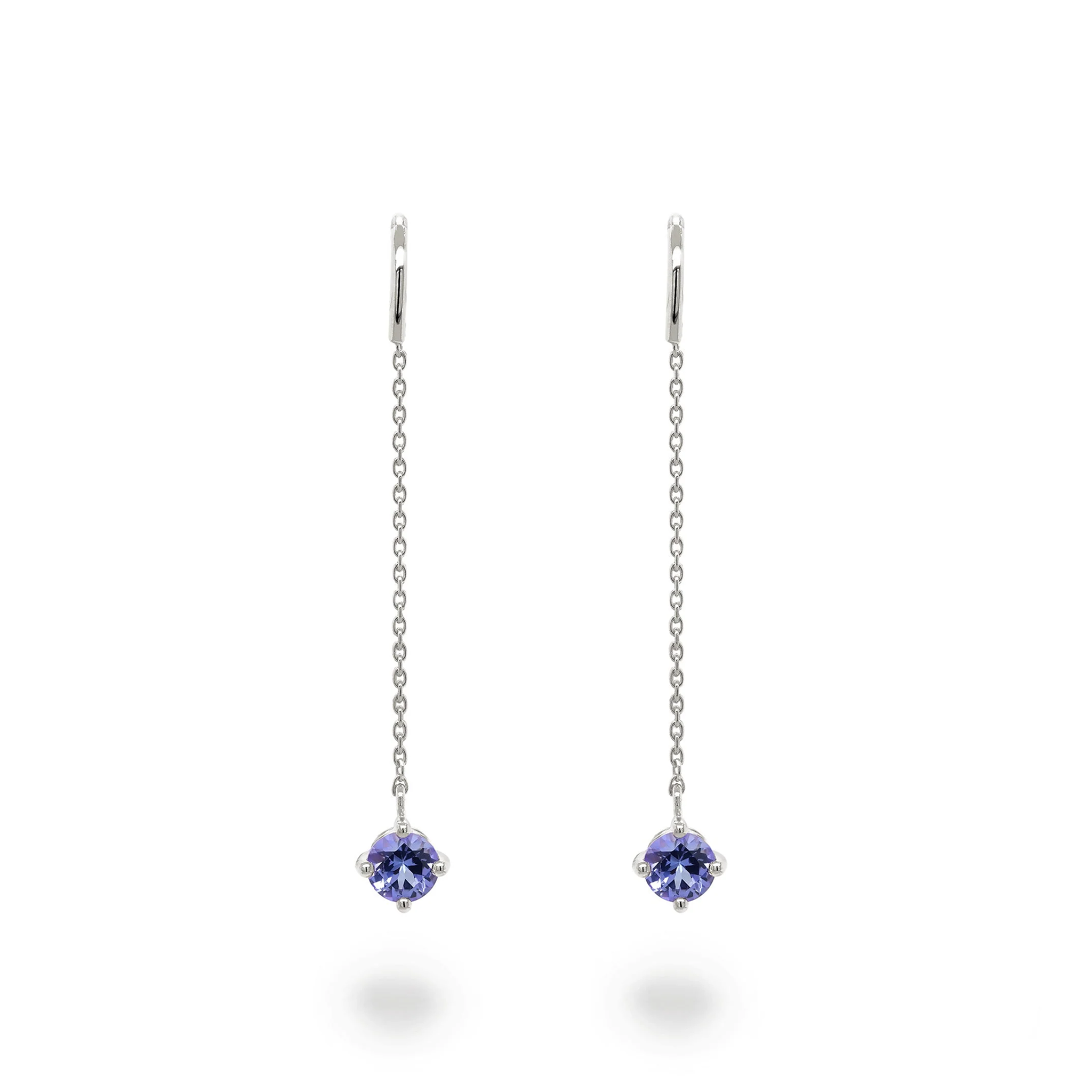 Tanzanite Earrings - Front View - SHIMANSKY.CO.ZA #Metal_White Gold