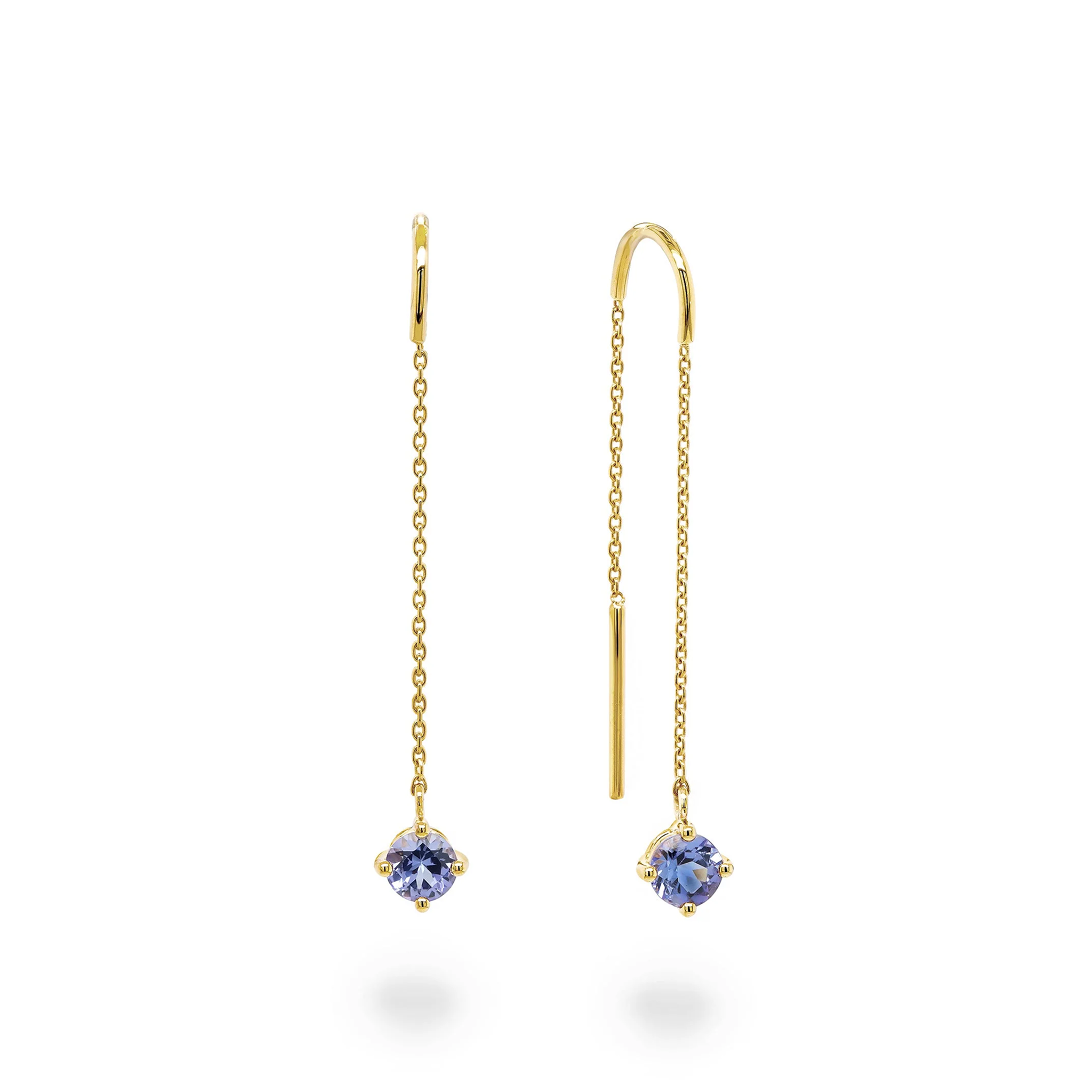 Tanzanite Earrings - 3D View - SHIMANSKY.CO.ZA #Metal_Yellow Gold
