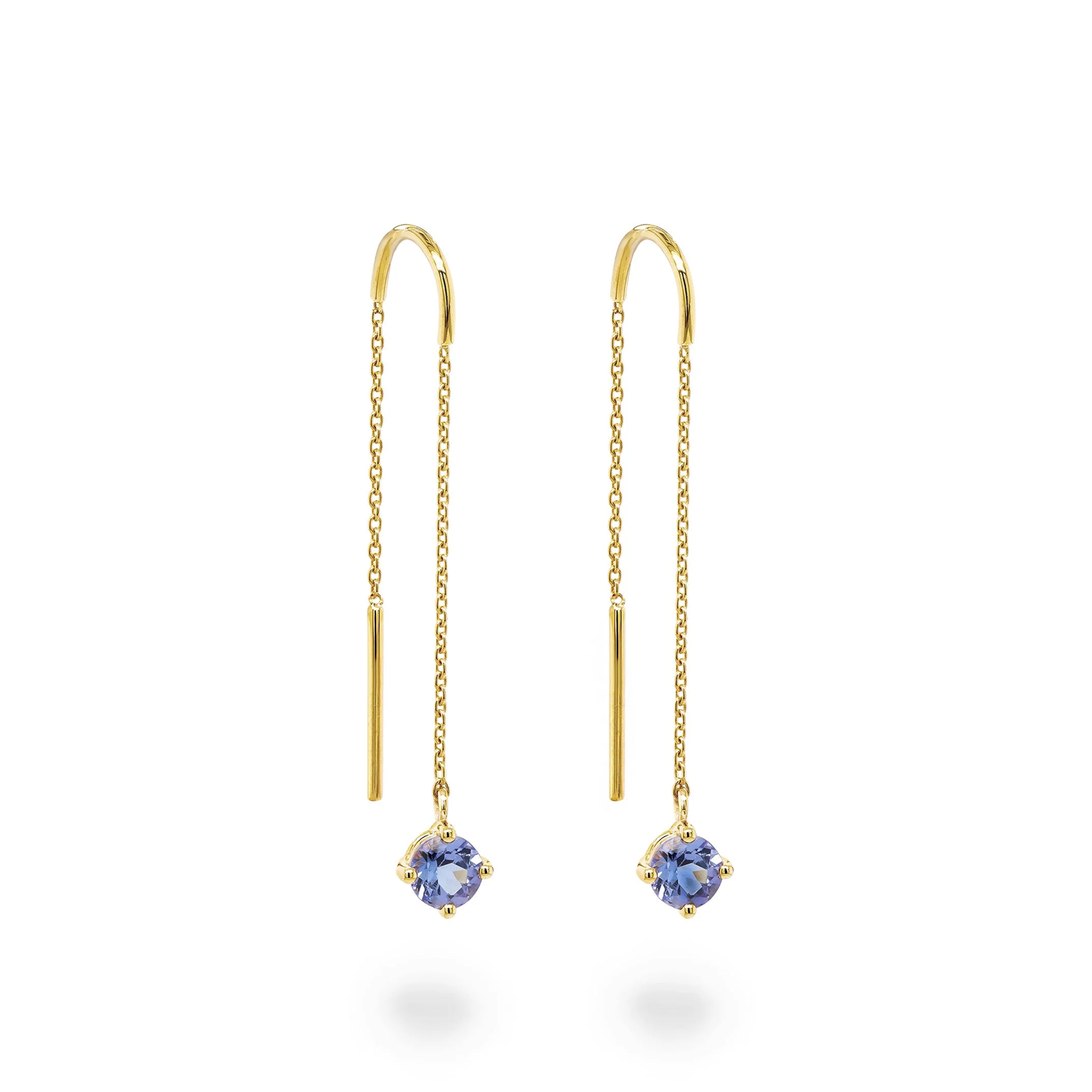 Tanzanite Earrings - 3D View - SHIMANSKY.CO.ZA #Metal_Yellow Gold