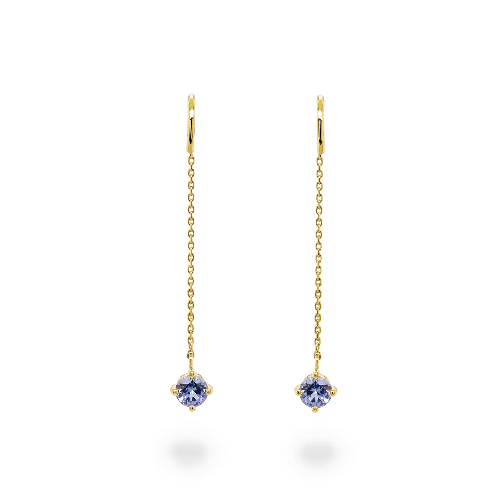 Tanzanite Earrings - Front View - SHIMANSKY.CO.ZA #Metal_Yellow Gold