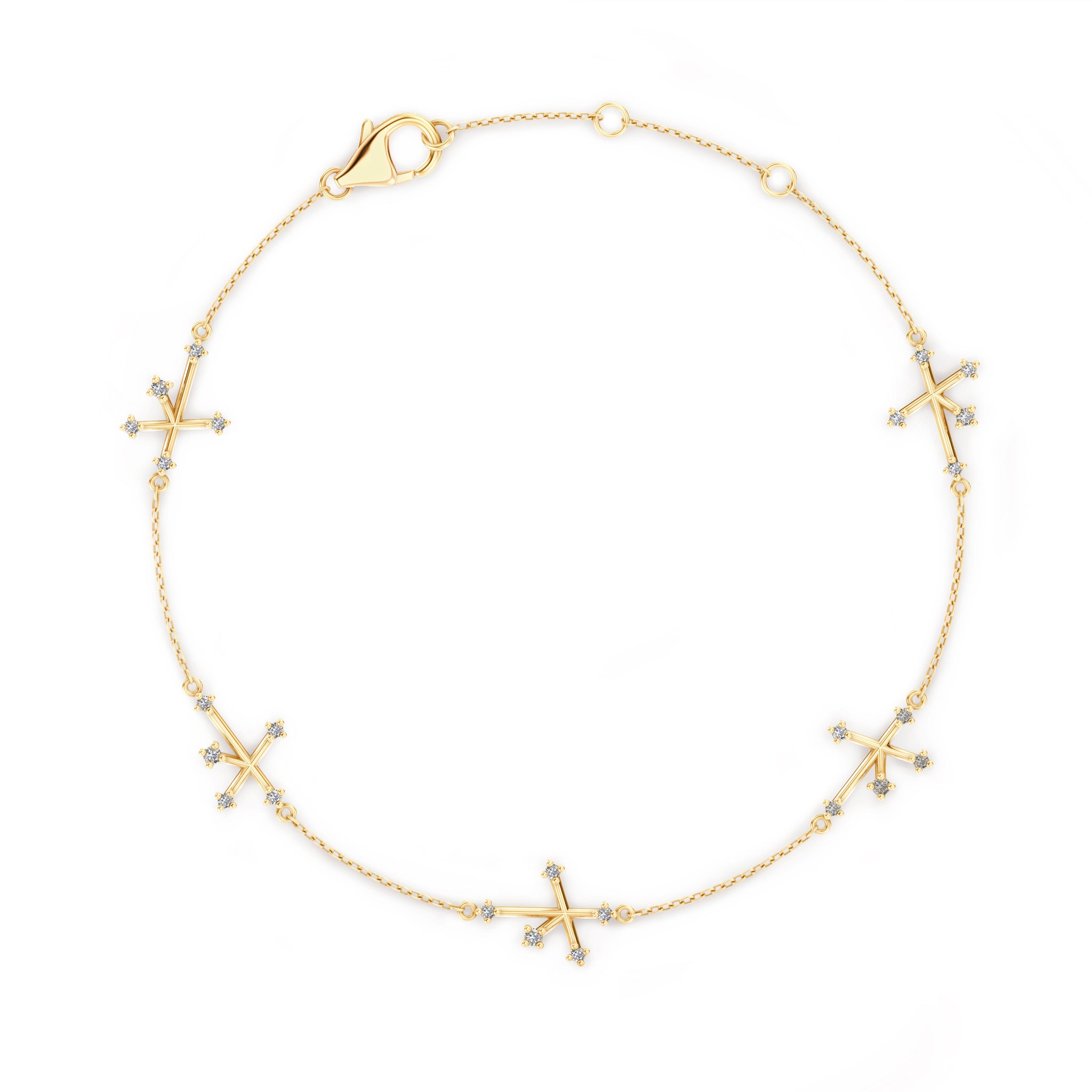 Southern Cross Diamond Station Bracelet | 14K Yellow Gold - SHIMANSKY.CO.ZA