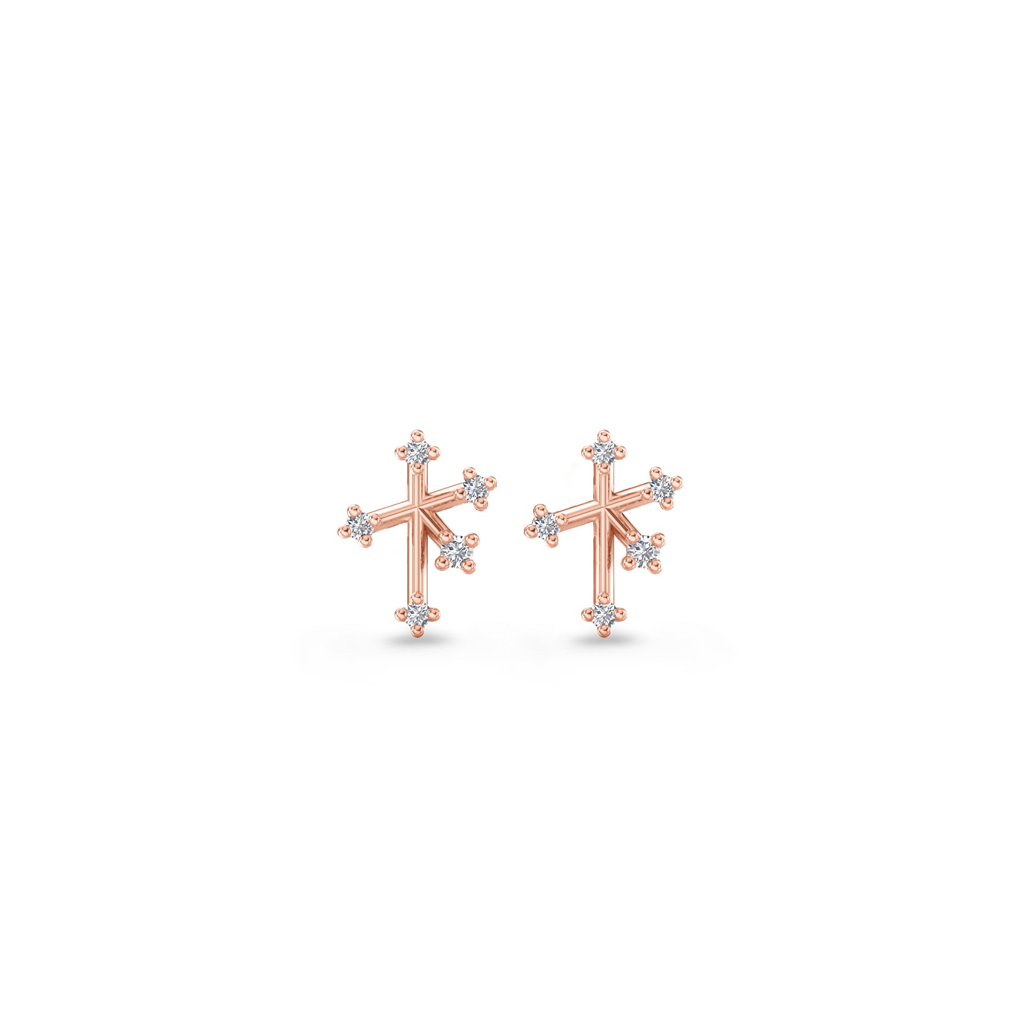 Southern Cross Diamond Stud Earrings | 14K Rose Gold - SHIMANSKY.CO.ZA