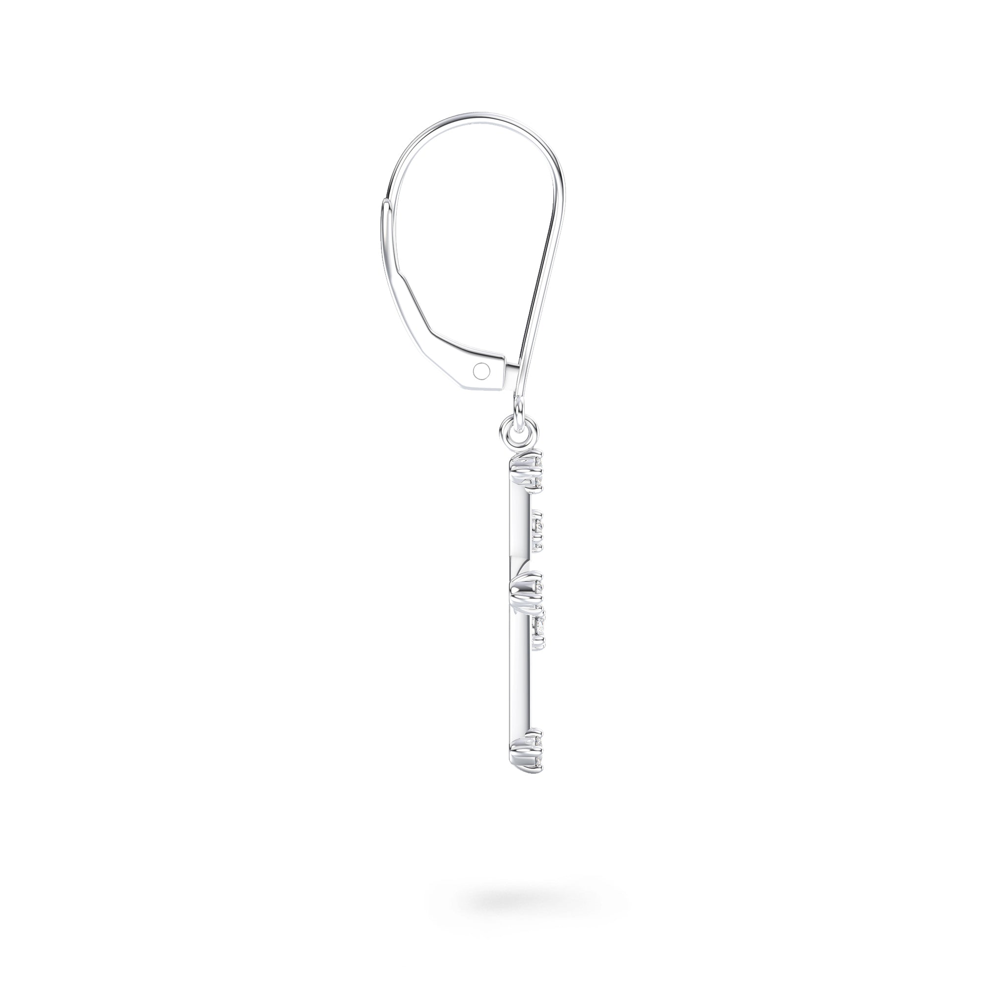 Shimansky 0.3 TCW Southern Cross Diamond Drop Earrings 14K White Gold Side View