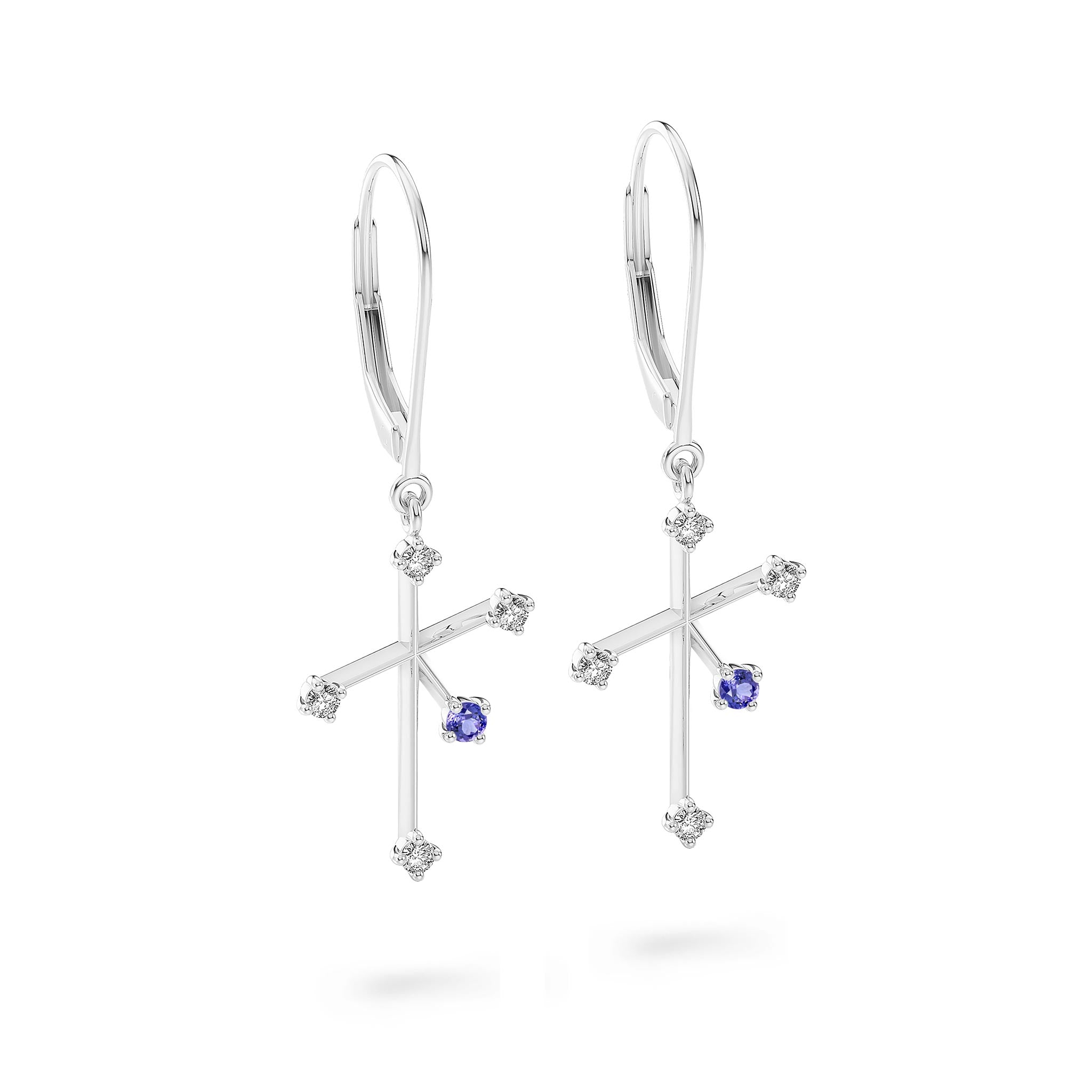 Southern Cross Diamond and Tanzanite Drop Earrings - SHIMANSKY.CO.ZA