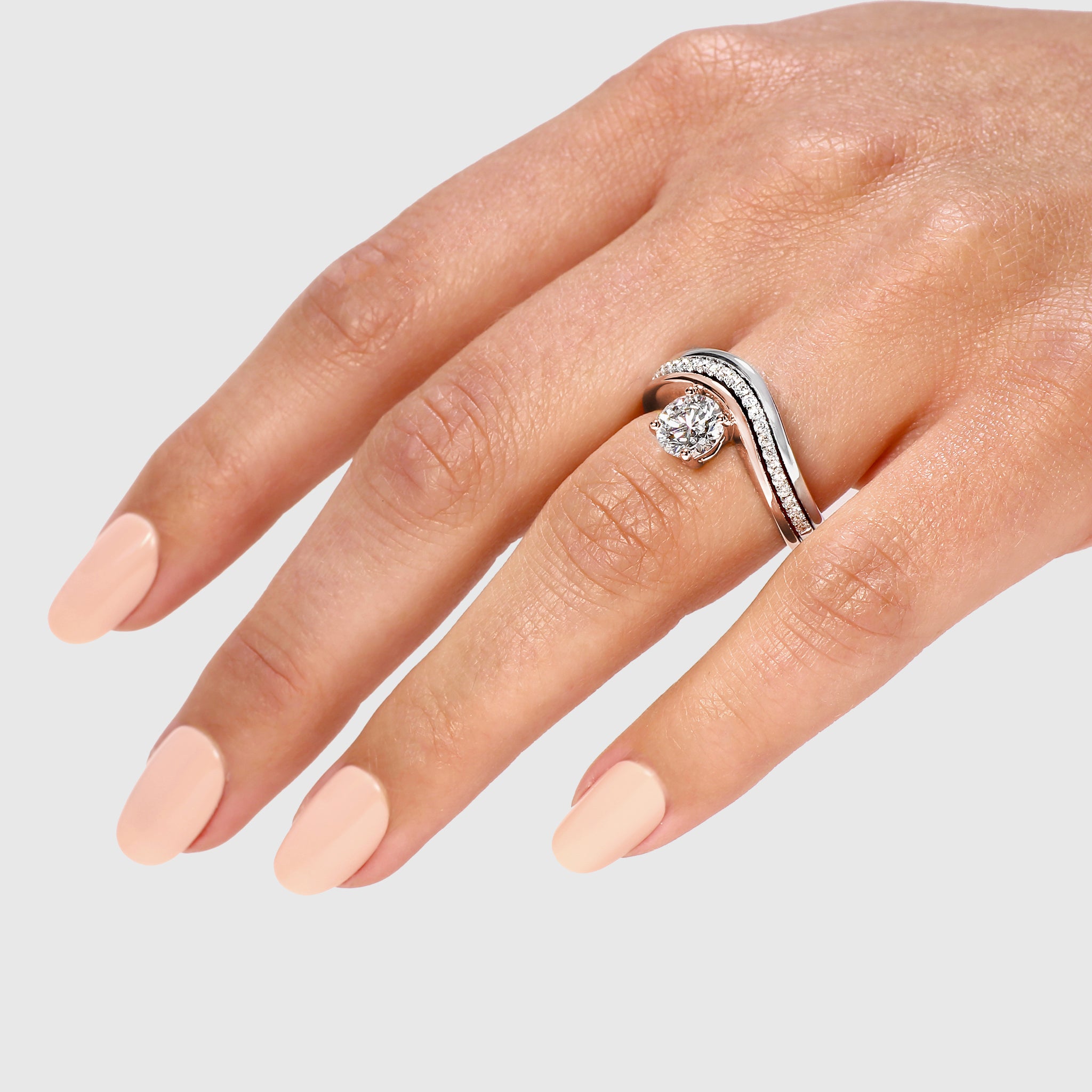 Shimansky - Women Wearing the Silhouette Diamond Engagement Ring 1.00ct Crafted in 18K Rose Gold