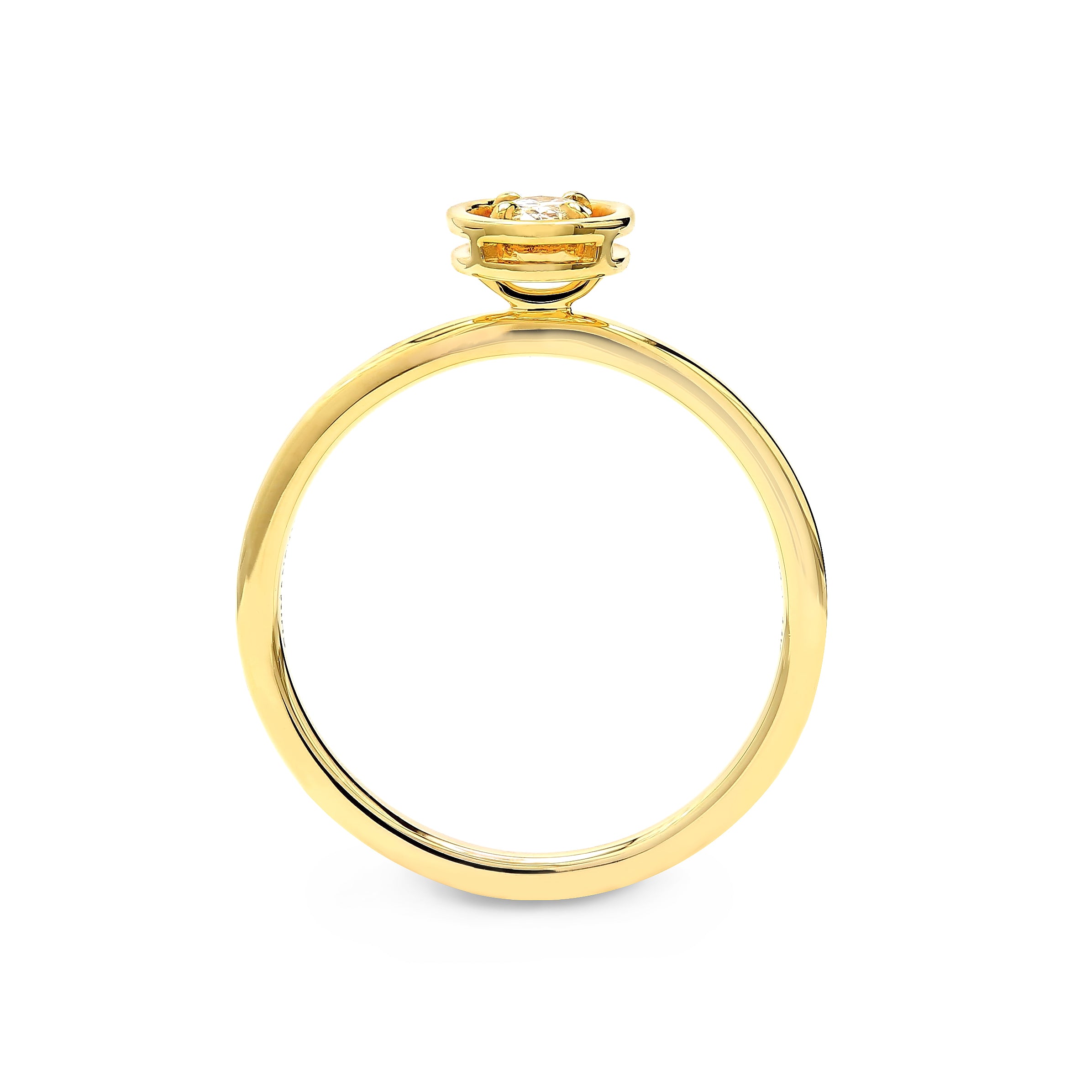 Shimansky - Saturn Oval Diamond Solitaire Ring 0.20ct crafted in 14K Yellow Gold