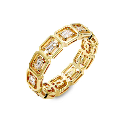 Saturn Emerald Eternity Diamond Ring